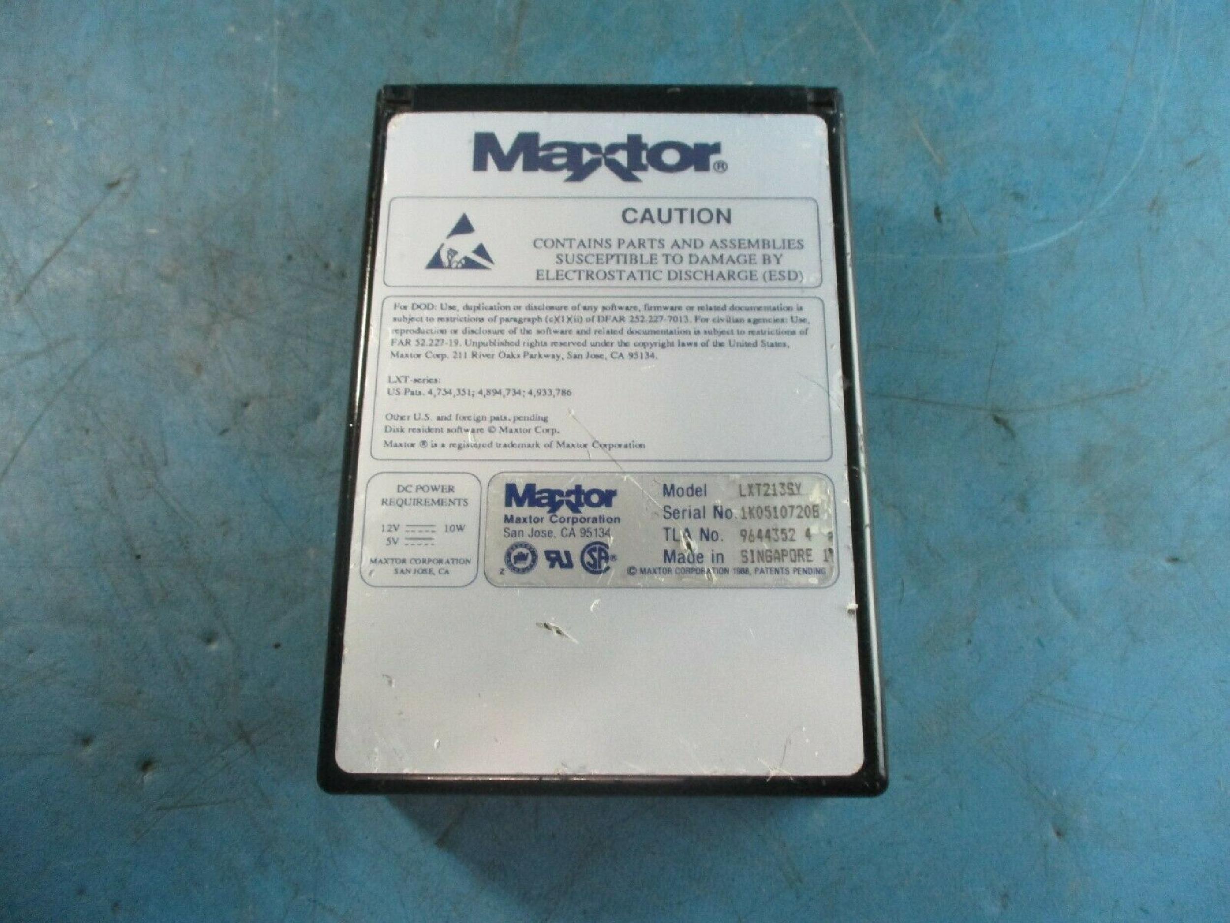MAXTOR LXT213SY 212MB 3.5 HH SCSI HARD DRIVE PULLED FROM SPARC STATION IPX