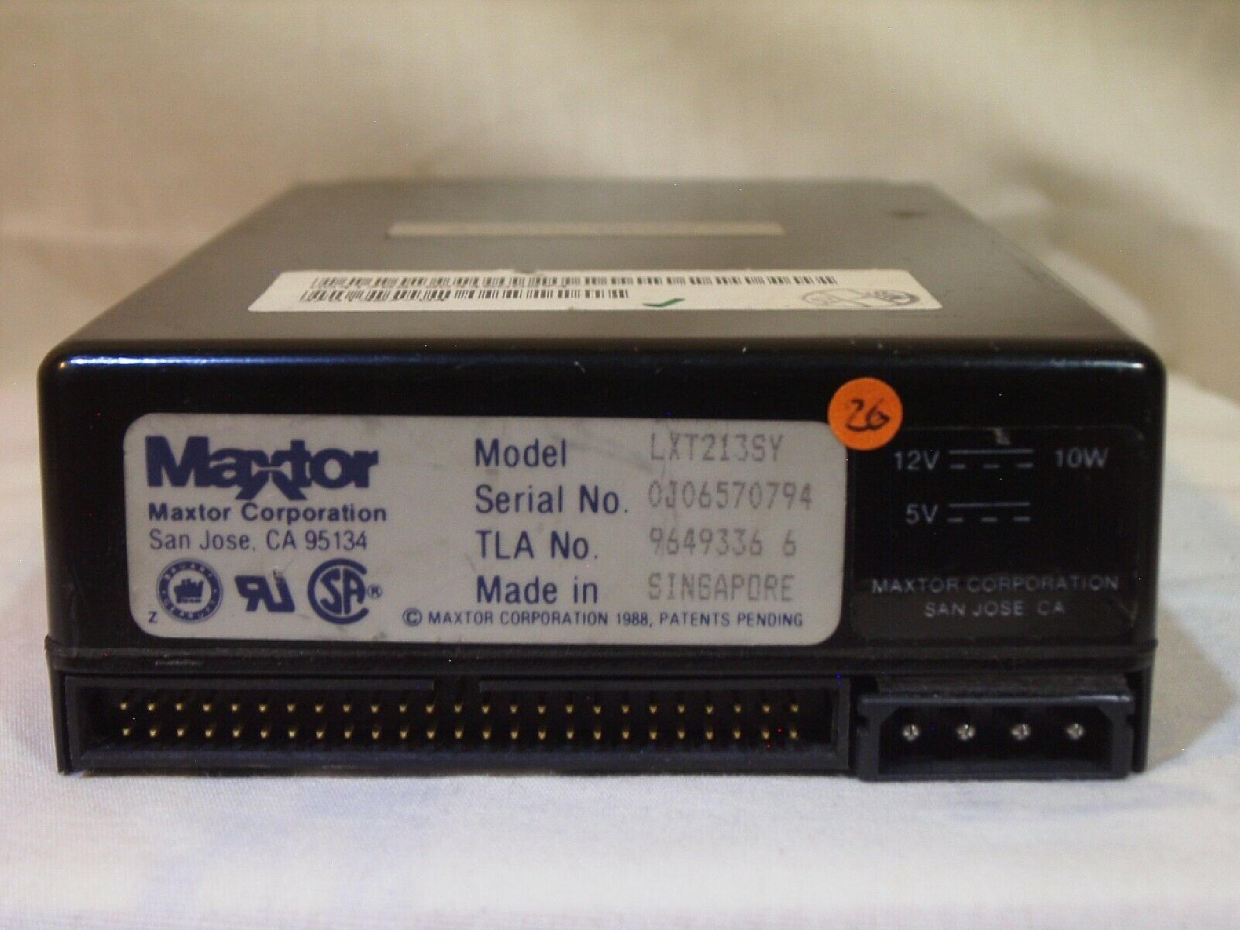 MAXTOR LXT213SY 212MB 3.5 HH SCSI HARD DRIVE PULLED FROM SPARC STATION IPX