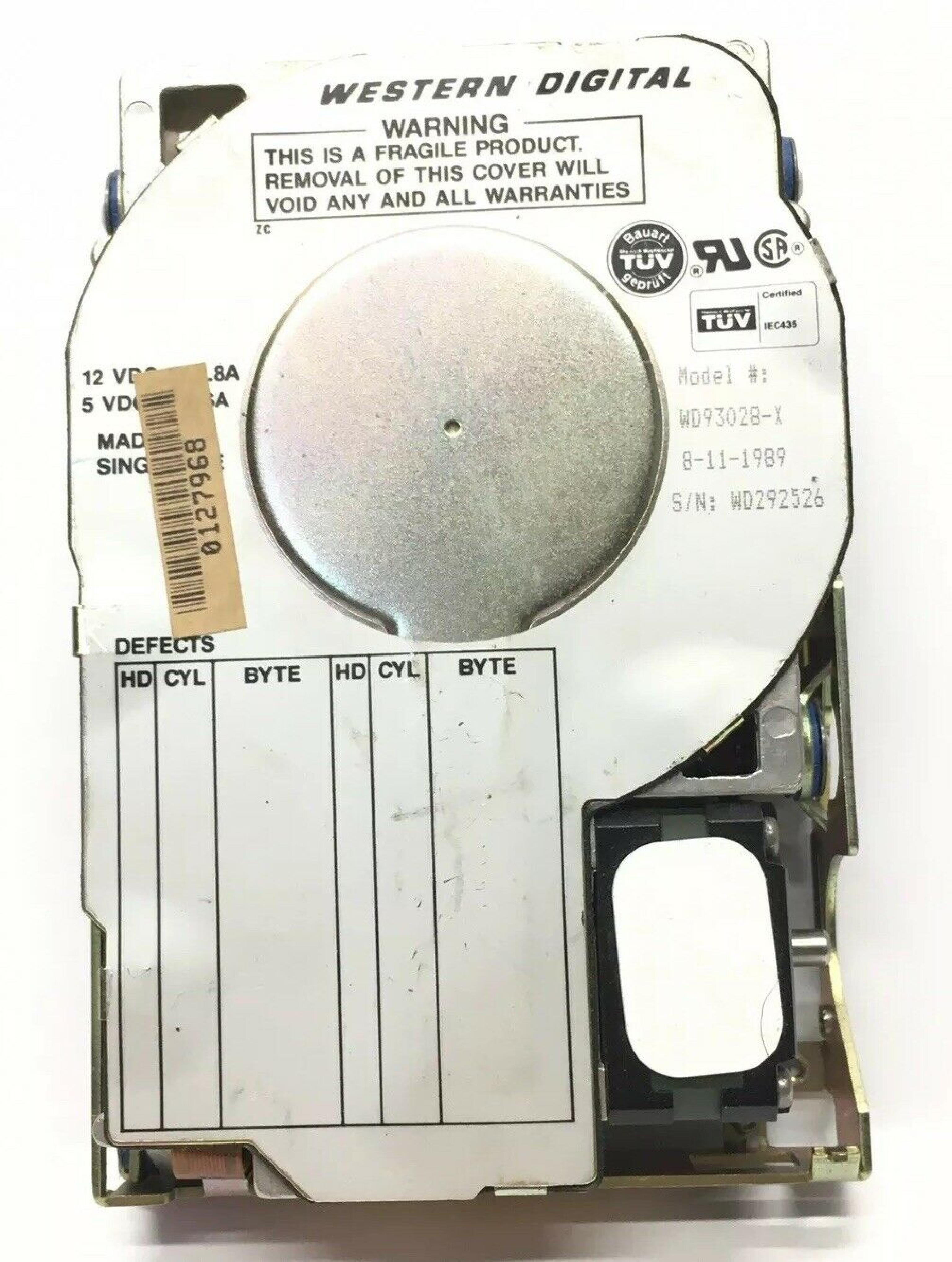 WESTERN DIGITAL / WD WD93028 20MB IDE HARD DRIVE