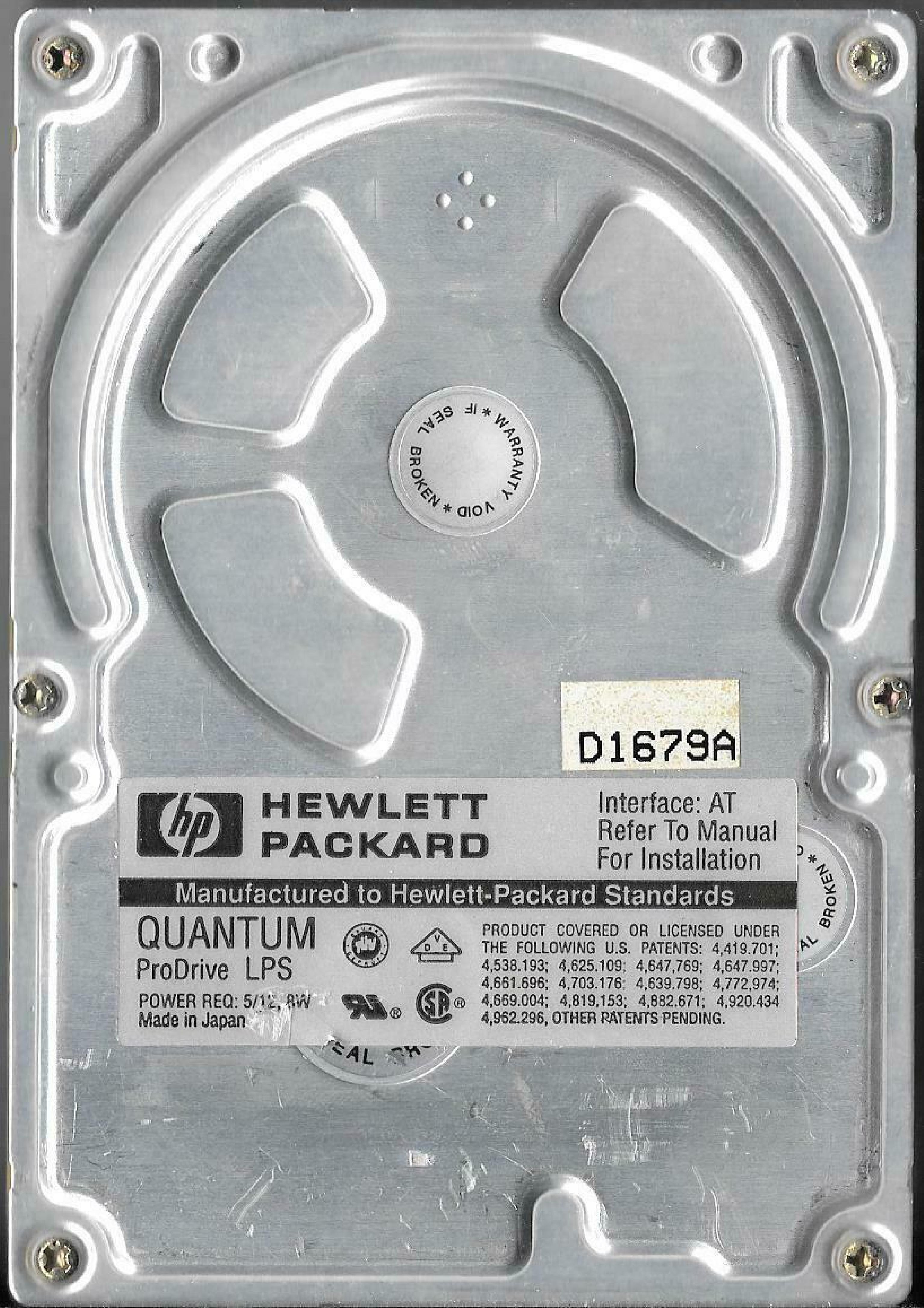 QUANTUM 120AT PRO DRIVE LPS 120AT IDE HARD DRIVE 3.5 INCH 120MB