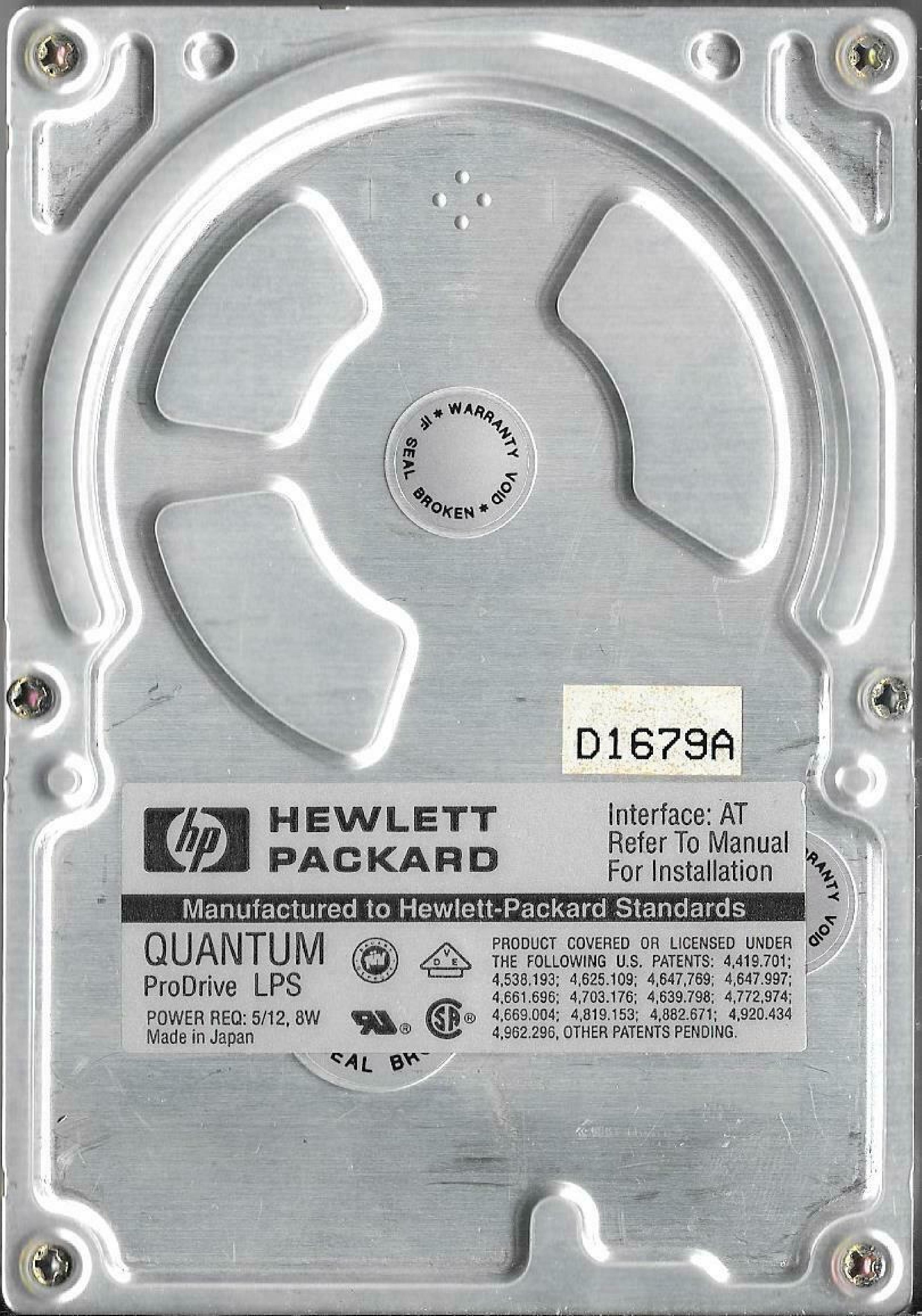 QUANTUM 120AT PRO DRIVE LPS 120AT IDE HARD DRIVE 3.5 INCH 120MB