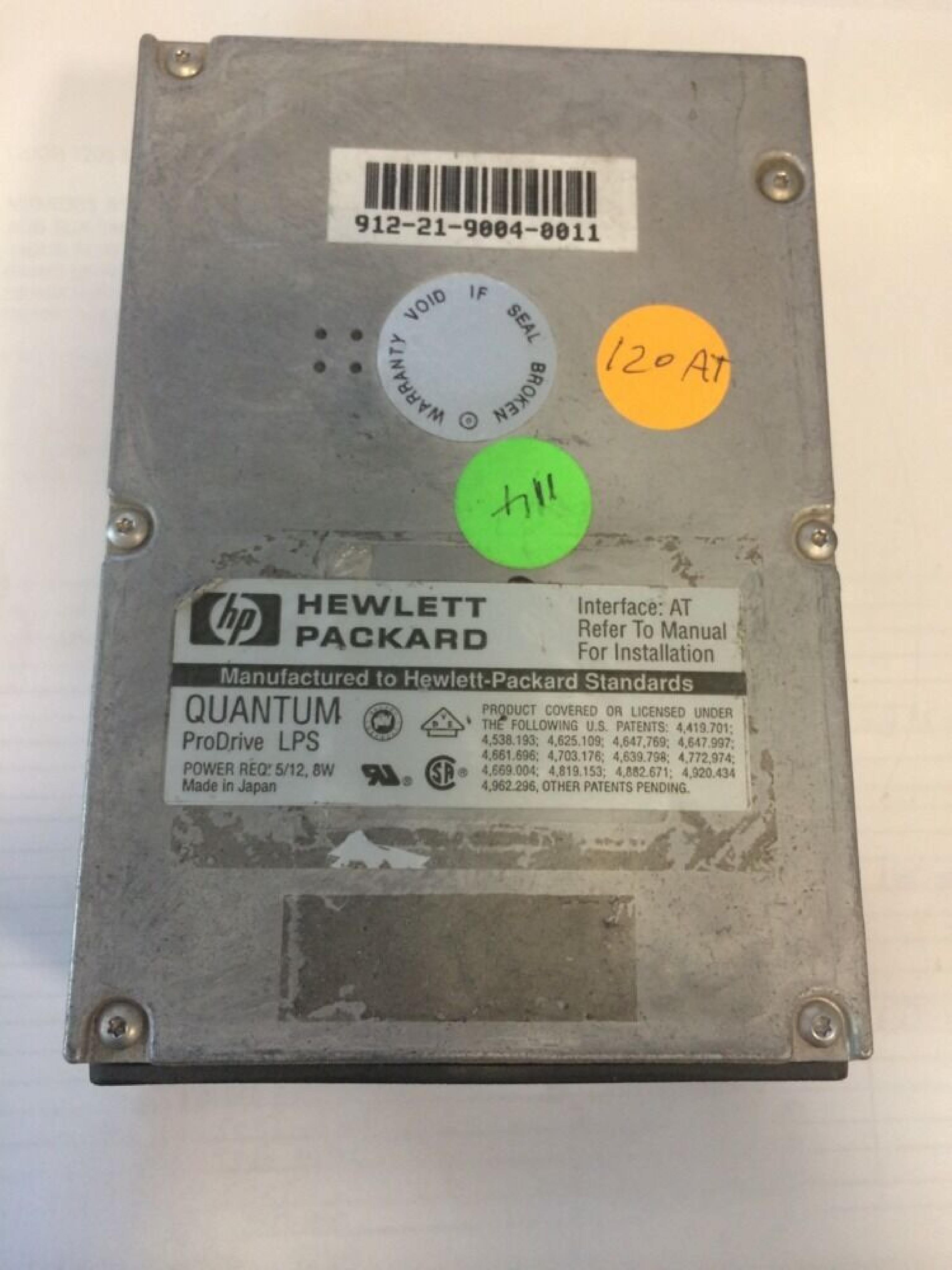 QUANTUM 120AT PRO DRIVE LPS 120AT IDE HARD DRIVE 3.5 INCH 120MB