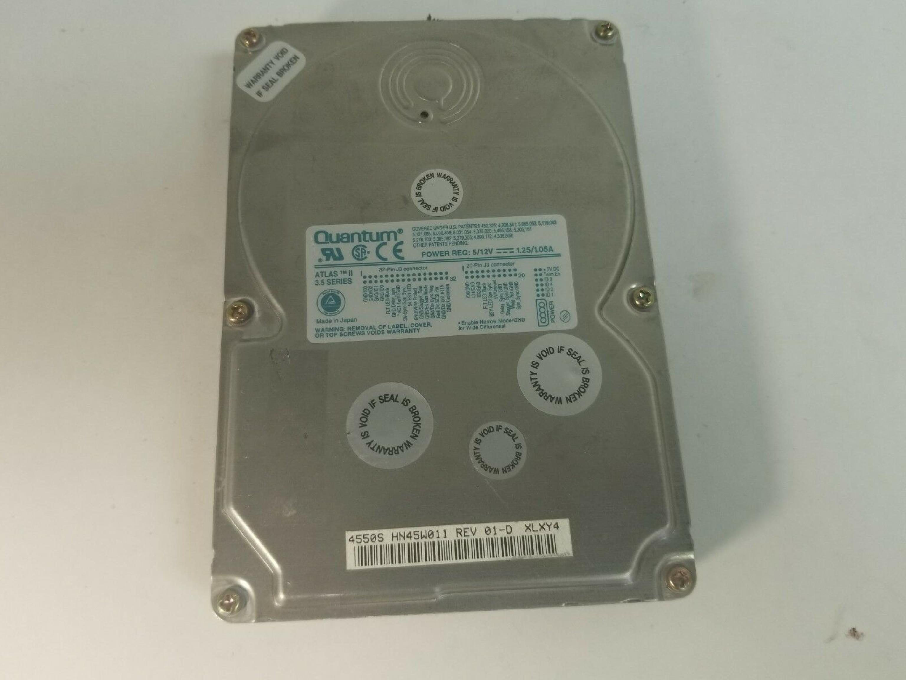 QUANTUM 4550S DEFECTICVE 4.5GB NARROW SCSI 68 PIN DRIVE