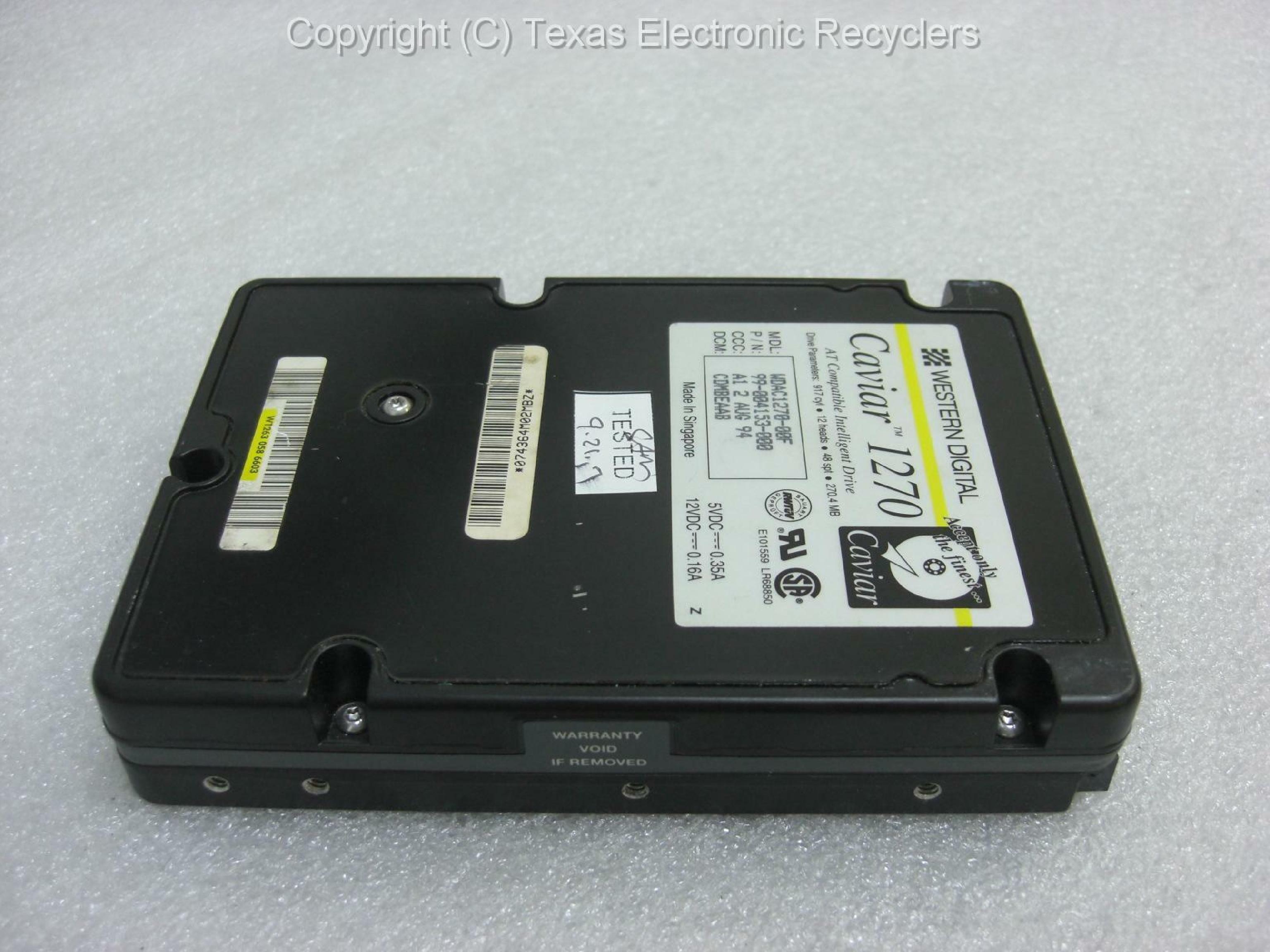 WESTERN DIGITAL / WD WDAC1270-00F 270MB 3.5 CAVIAR HARD DRIVE