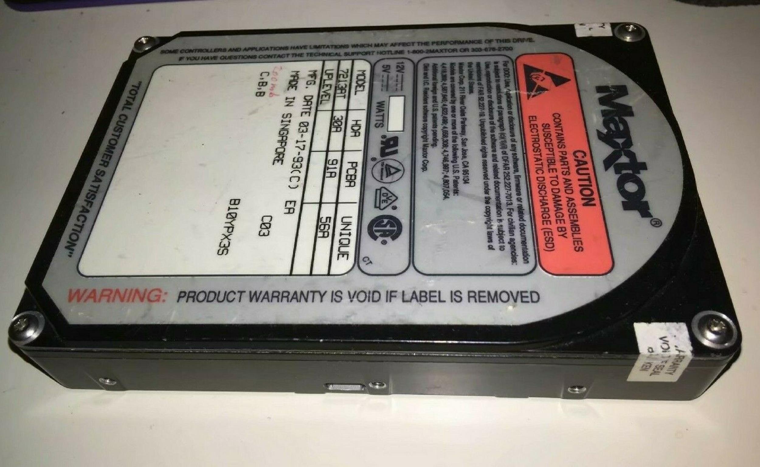 MAXTOR 7213AT 213MB IDE HARD DRIVE PULLED FROM SABRE MFP 425S+