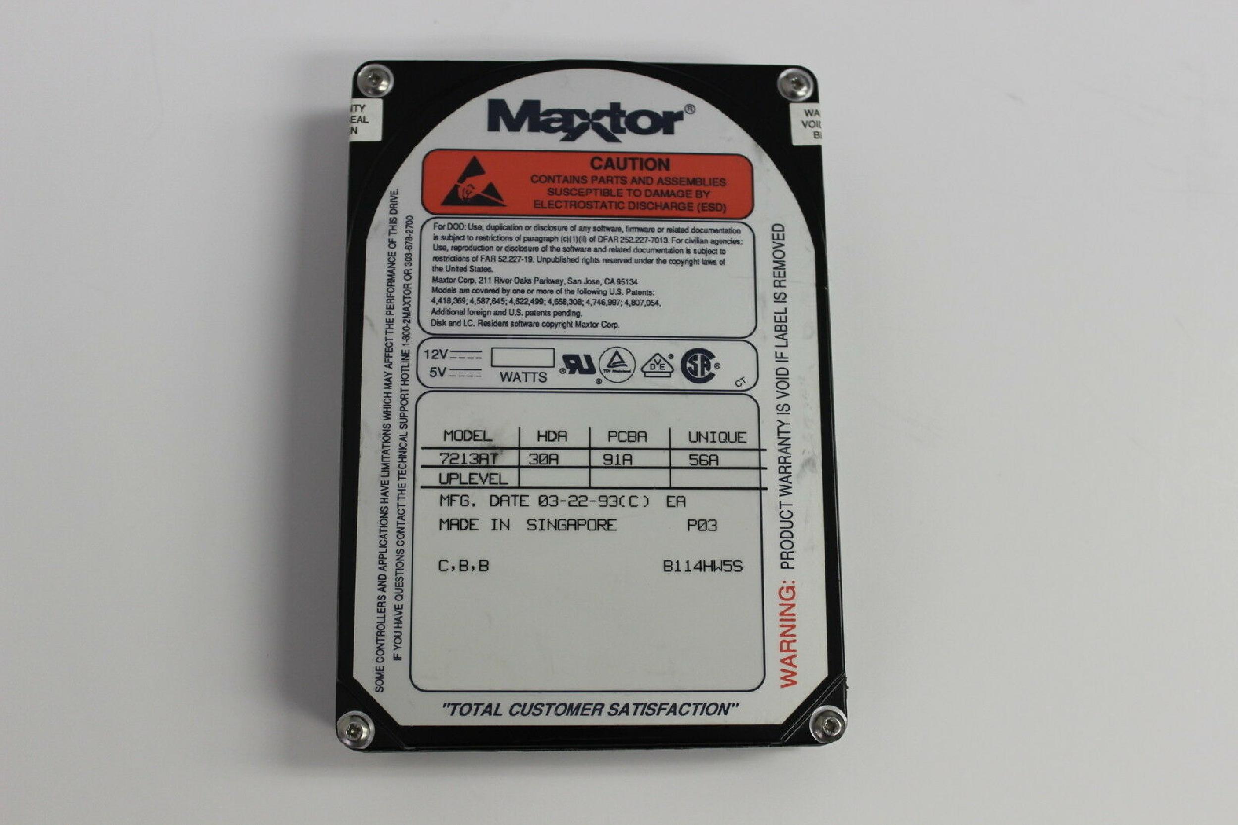 MAXTOR 7213AT 213MB IDE HARD DRIVE PULLED FROM SABRE MFP 425S+