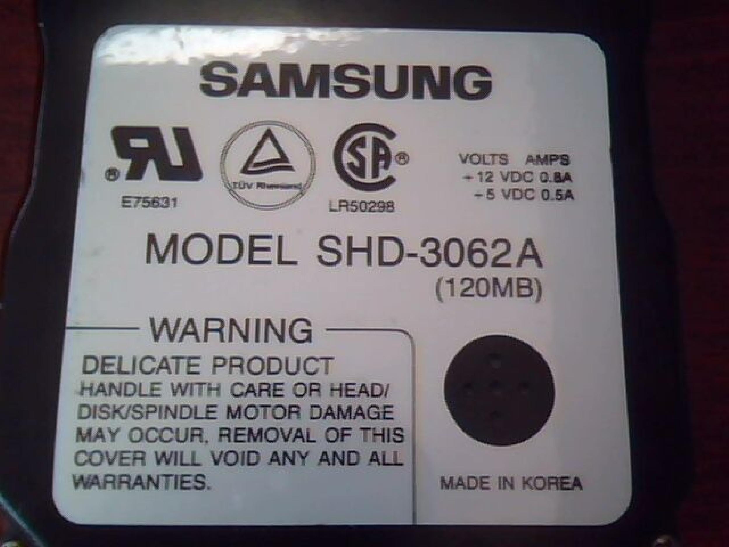 SAMSUNG SHD-3062A 120MB IDE 3.5 INCH 3H HARD DRIVE