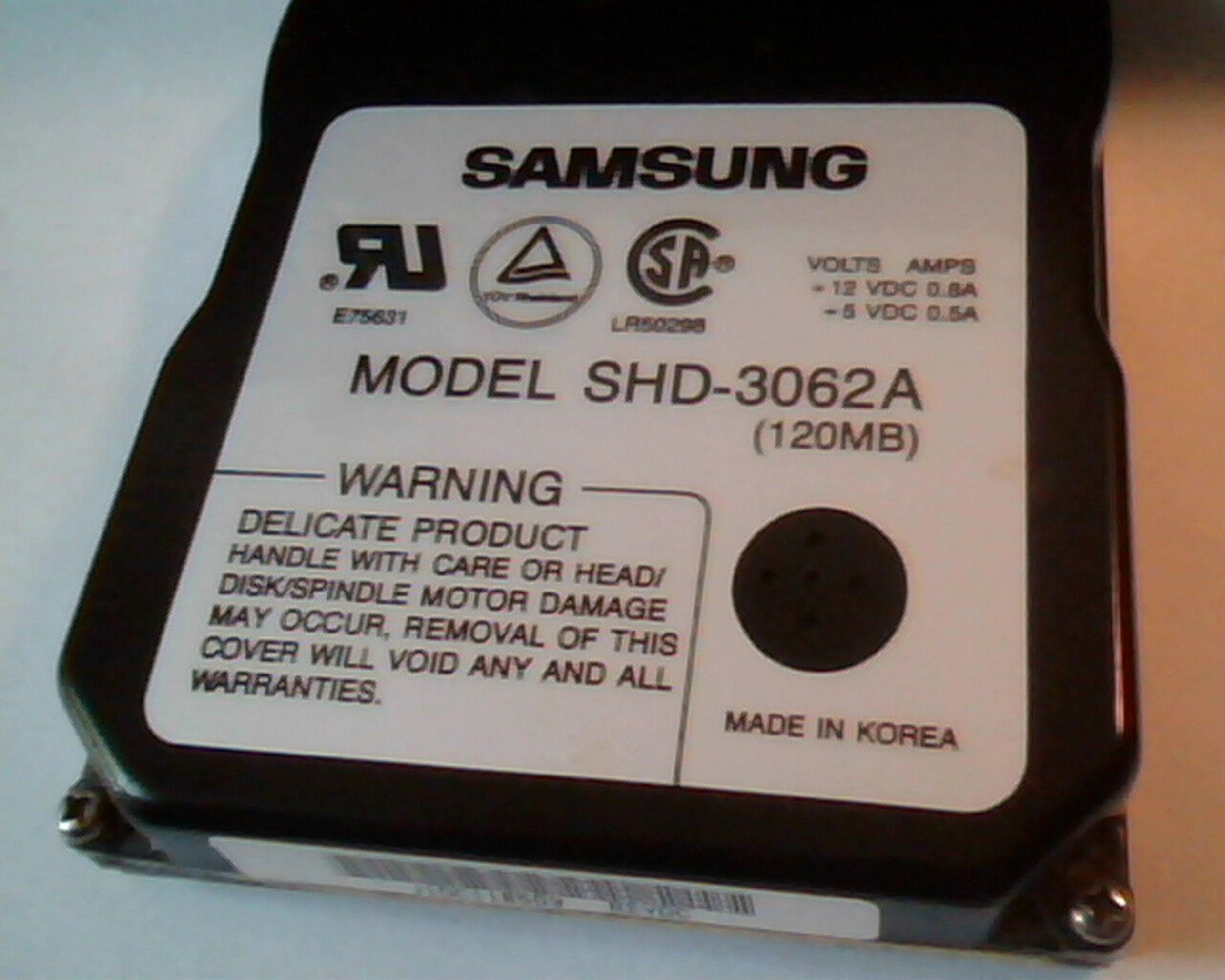 SAMSUNG SHD-3062A 120MB IDE 3.5 INCH 3H HARD DRIVE