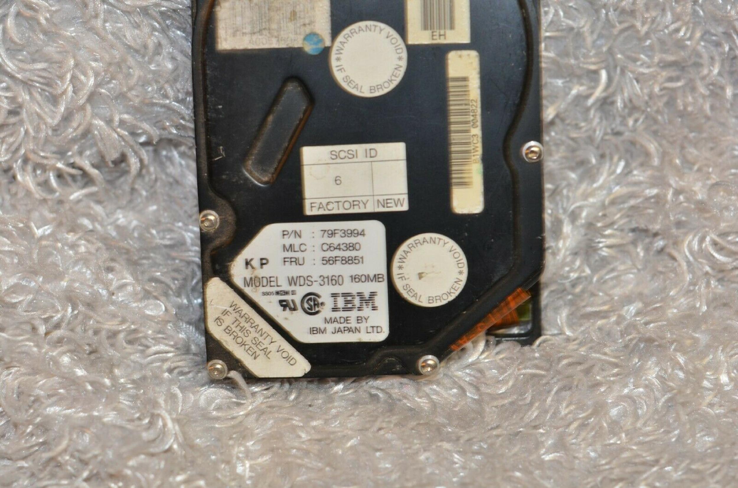IBM WDS-3160 160MB PS/2 SCSI HARD DRIVE