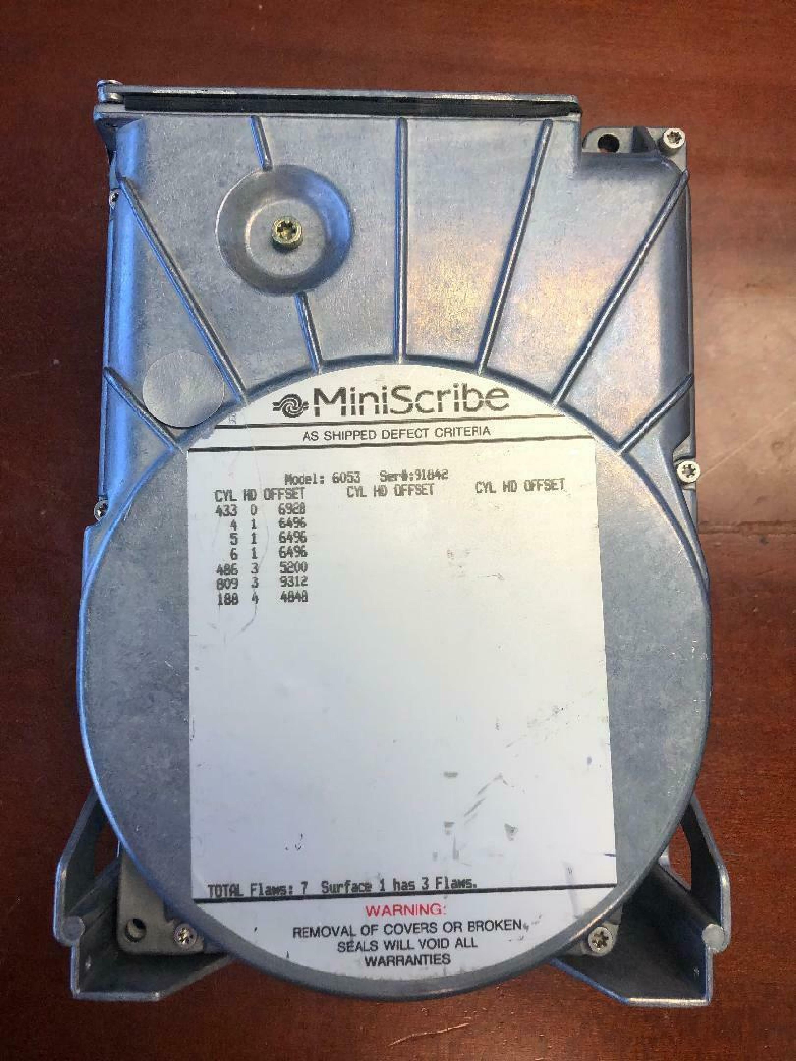 MINISCRIBE 6053 44MB MFM FH 5.25 INCH HARD DRIVE