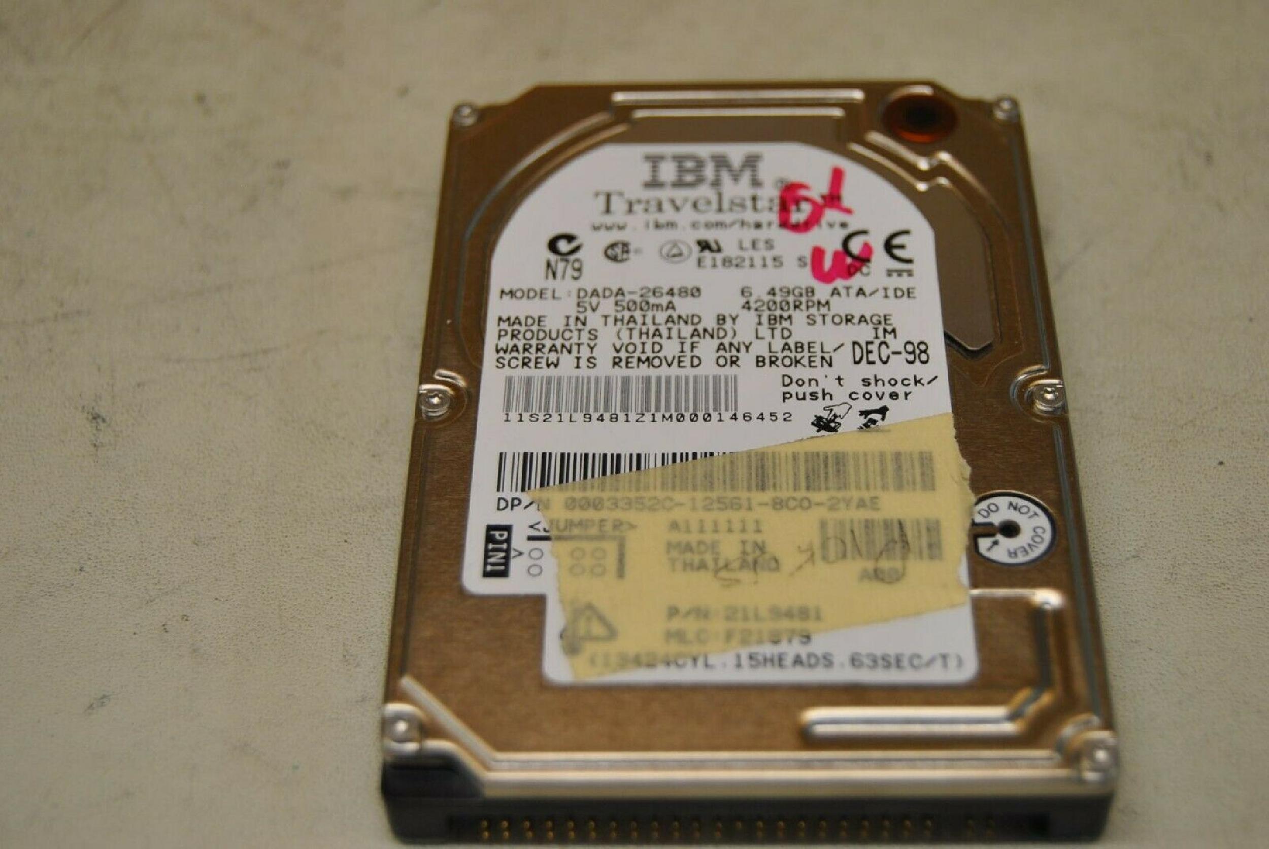 IBM DADA-26480 6.4GB IDE 2.5 INCH HARD DRIVE
