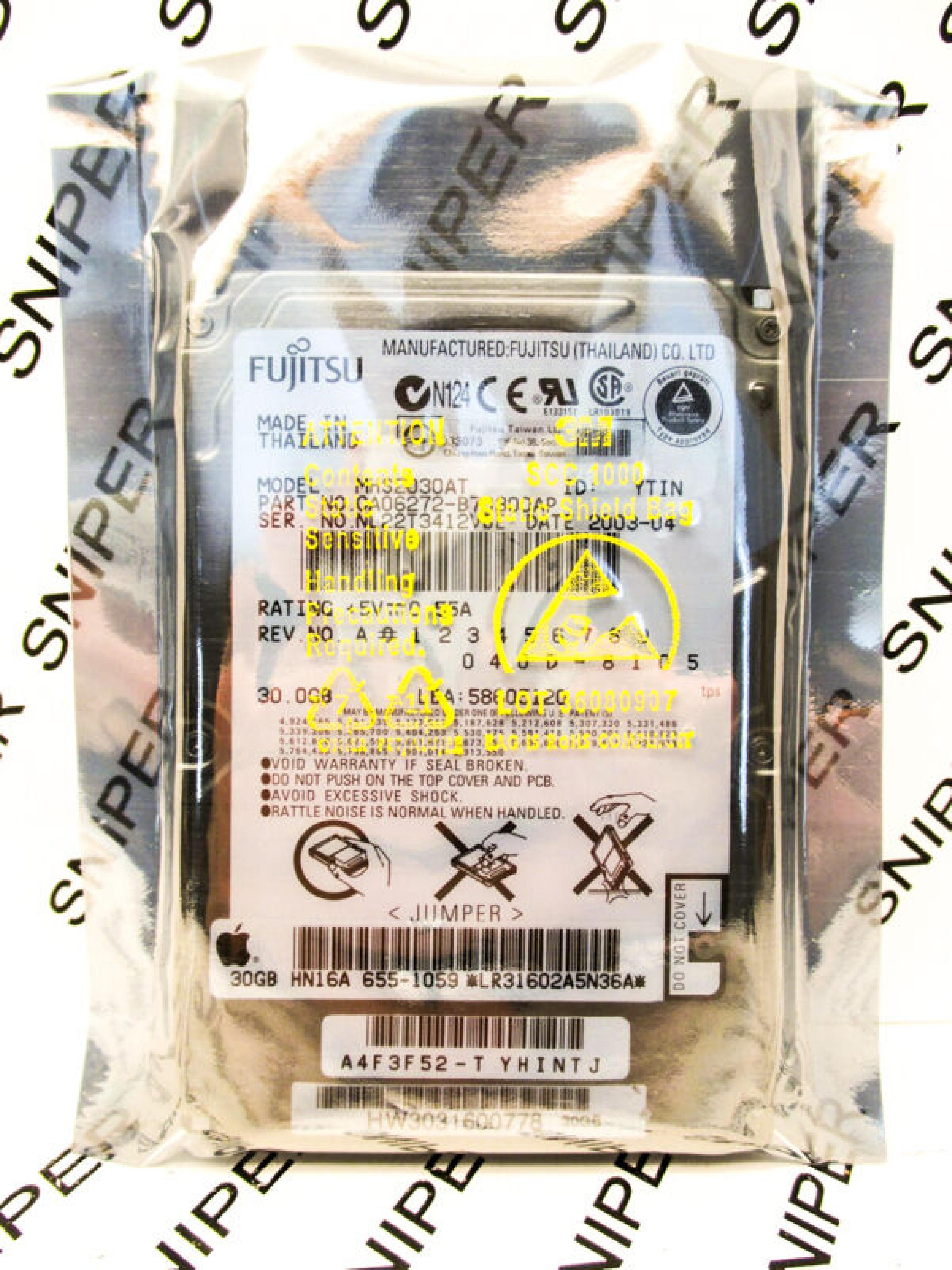 FUJITSU MHS2030AT 30GB ATA/IDE 2.5 INCH 4200 RPM HARD DRIVE