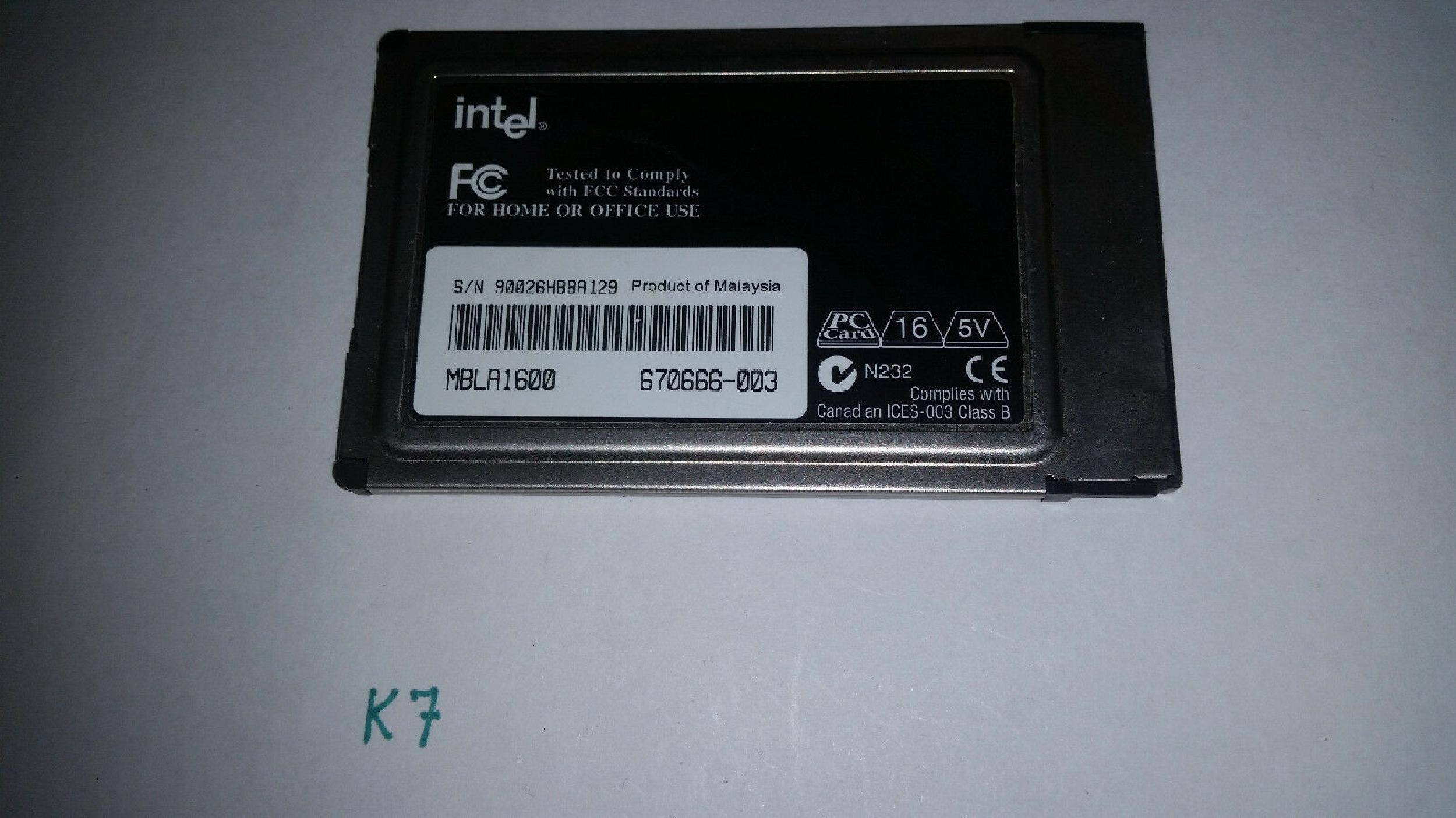 INTEL 670666-003 10/100 LAN PRO/100 PC CARD ETHER EXPRESS PCMCIA 16BIT