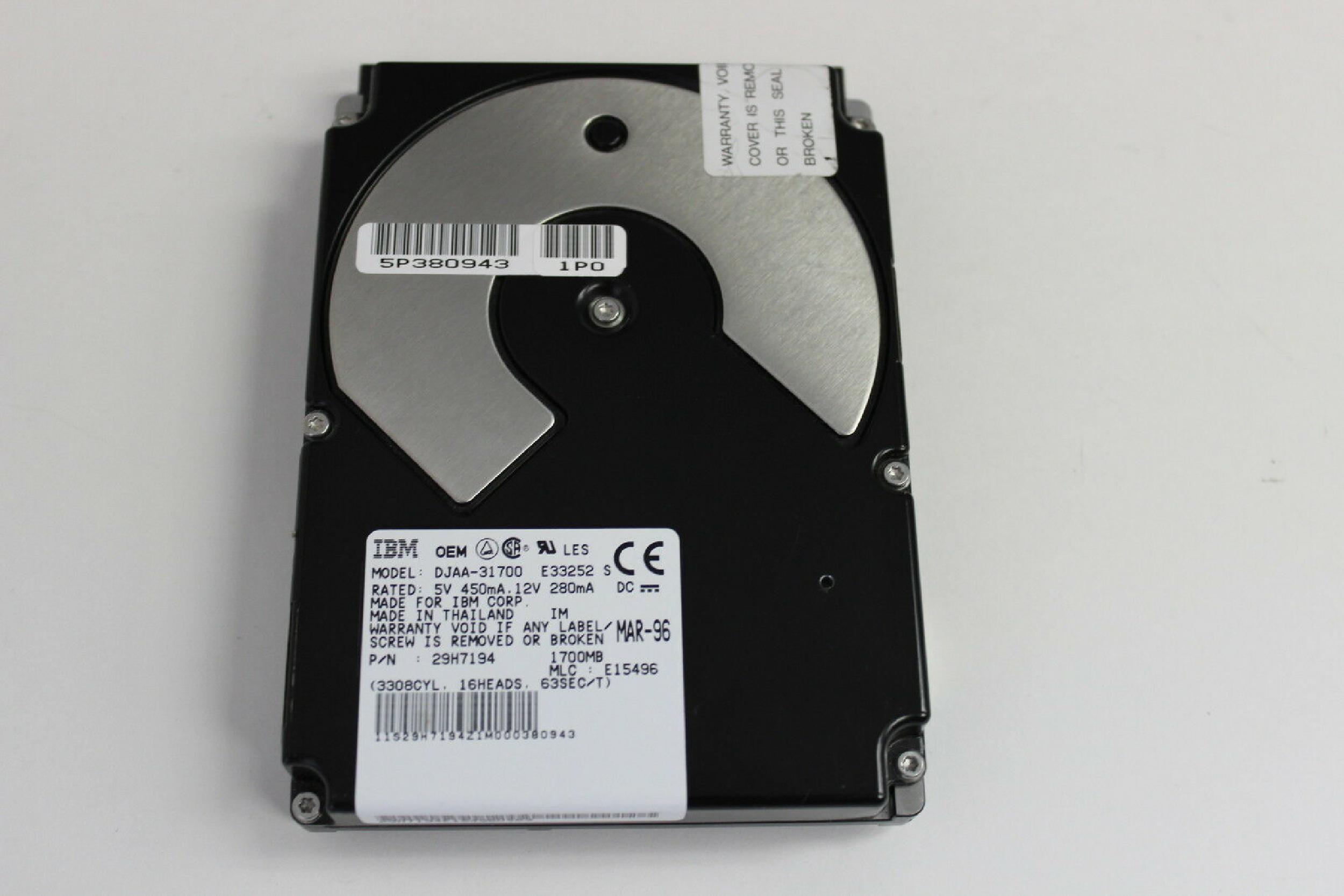 IBM DJAA-31700 1.7GB AT IDE 3.5 INCH HARD DRIVE