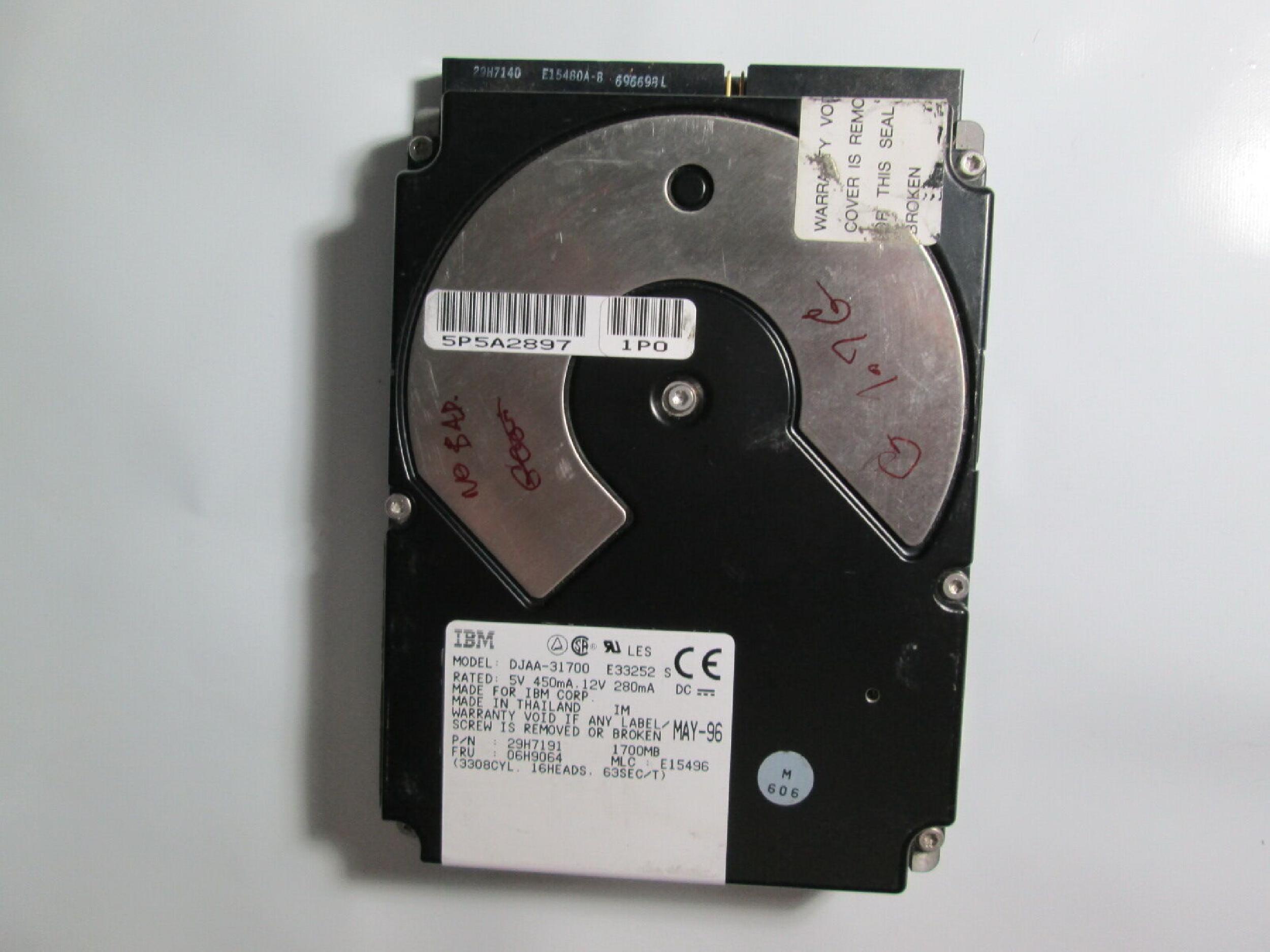 IBM DJAA-31700 1.7GB AT IDE 3.5 INCH HARD DRIVE