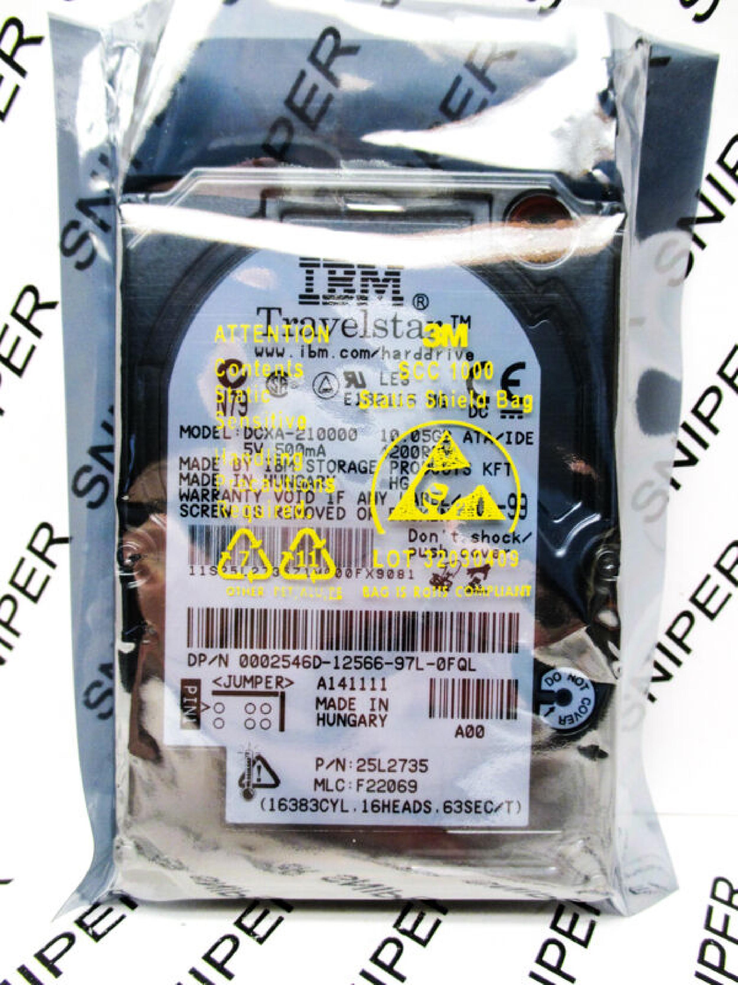 IBM DCXA-210000 10GB 2.5 12MM IDE DRIVE TRAVELSTAR