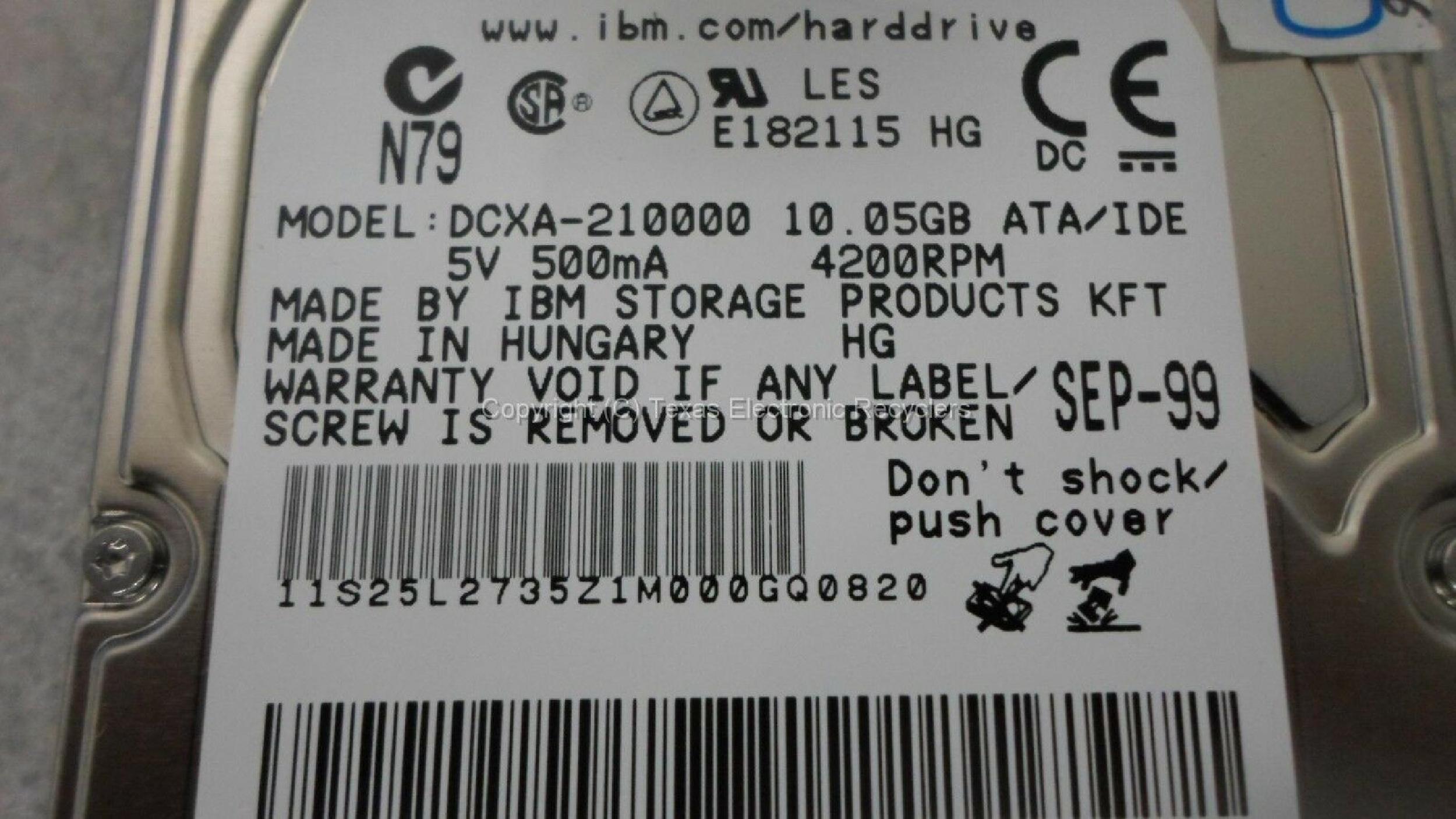 DELL 2546D 10GB 2.5 12MM IDE DRIVE TRAVELSTAR