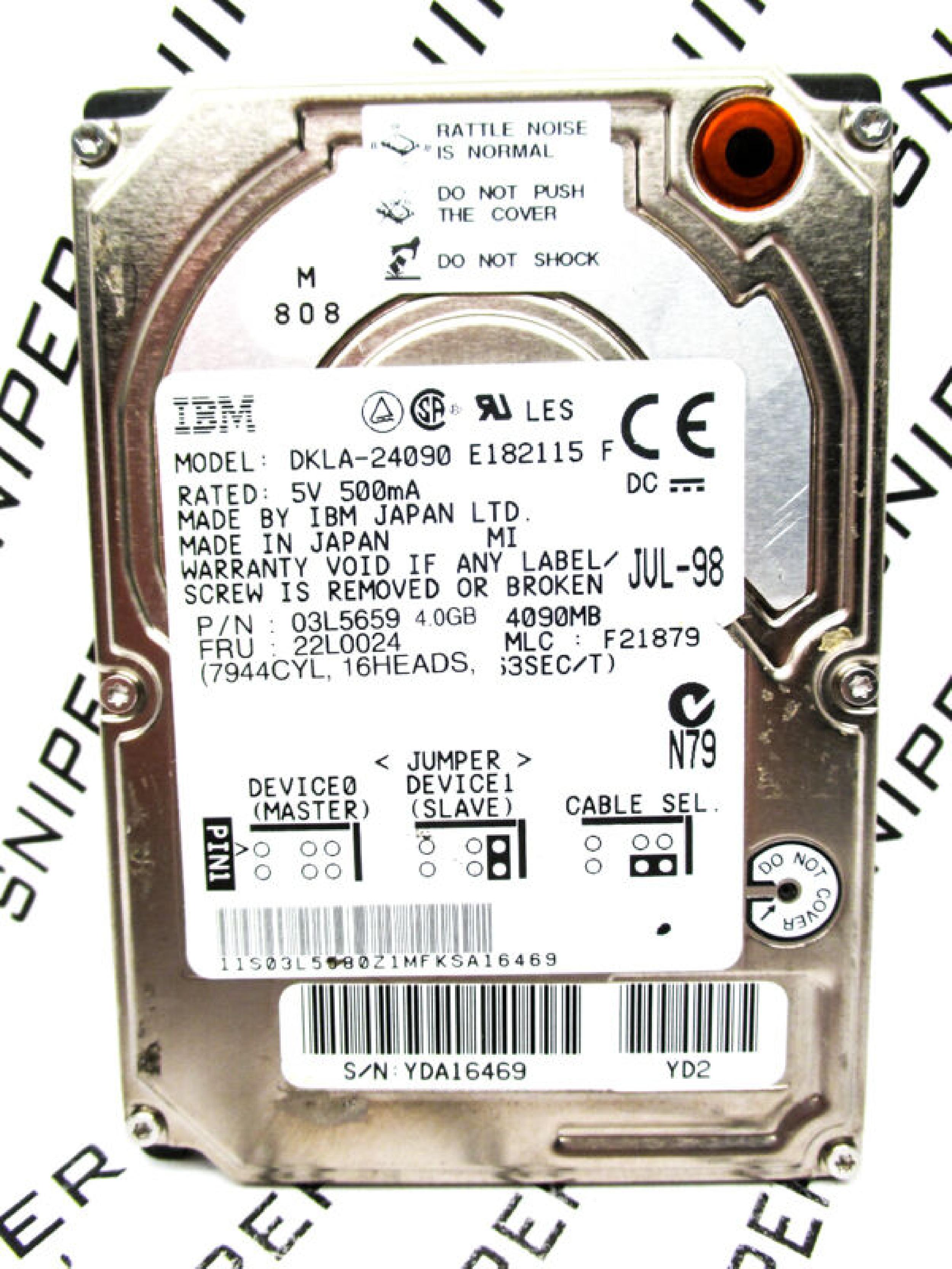 IBM 03L5659 4GB 2.5 INCH 4200 RPM HARD DRIVE 30OCT98 MLC F21879