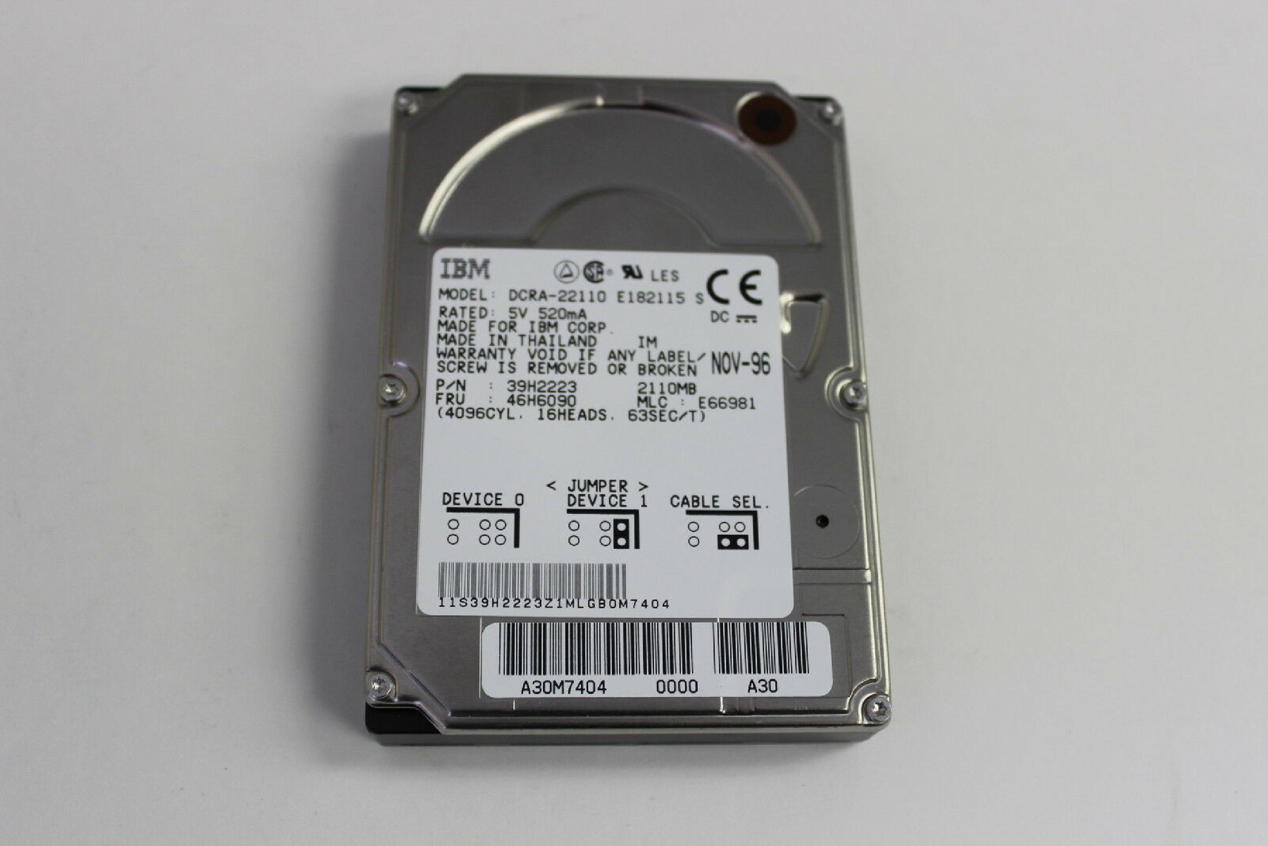 IBM 39H2223 2.1GB IDE 2.5 INCH LP HARD DRIVE