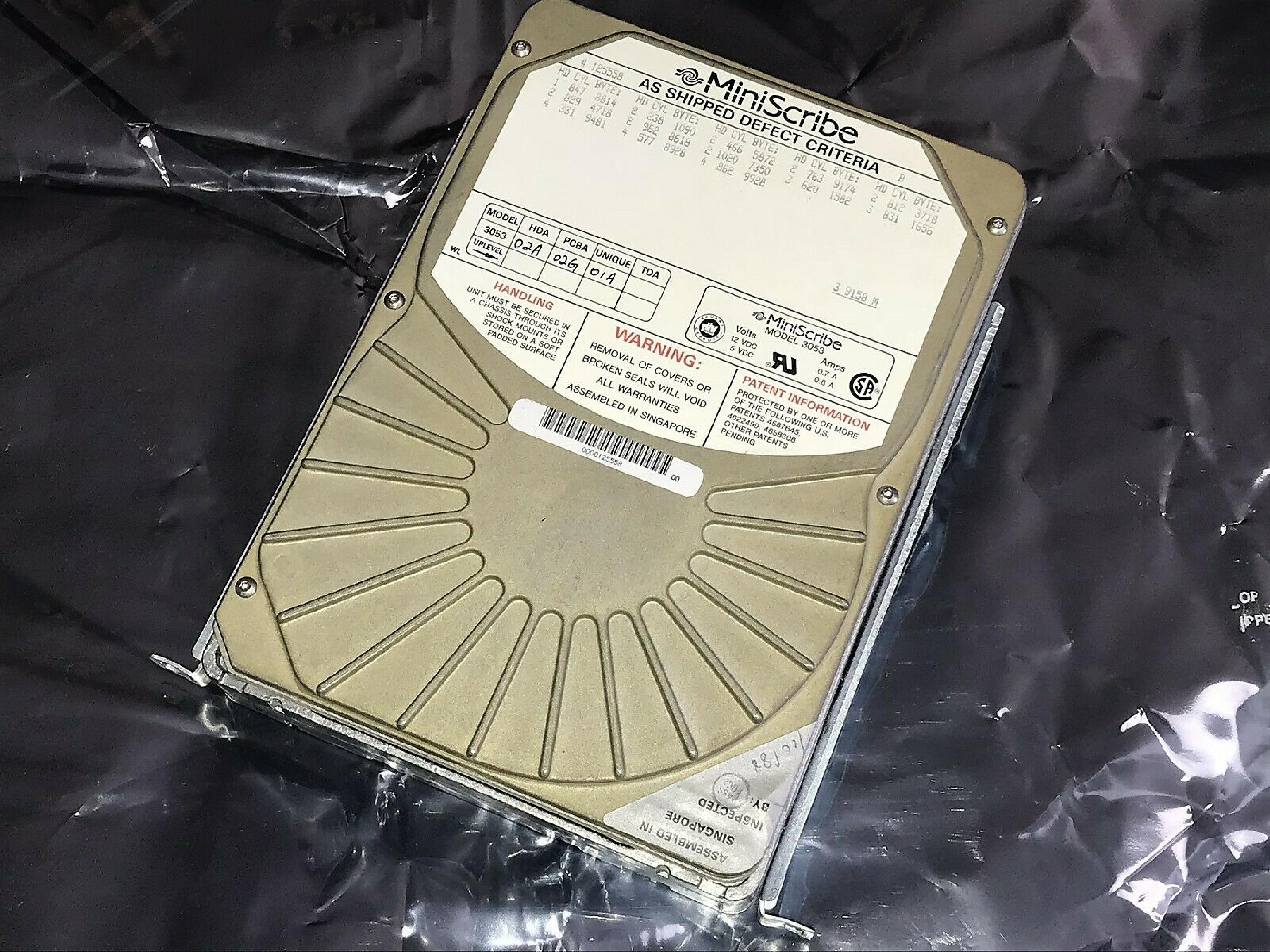 MINISCRIBE 3053 40MB 5.25 INCH MFM HH HARD DRIVE