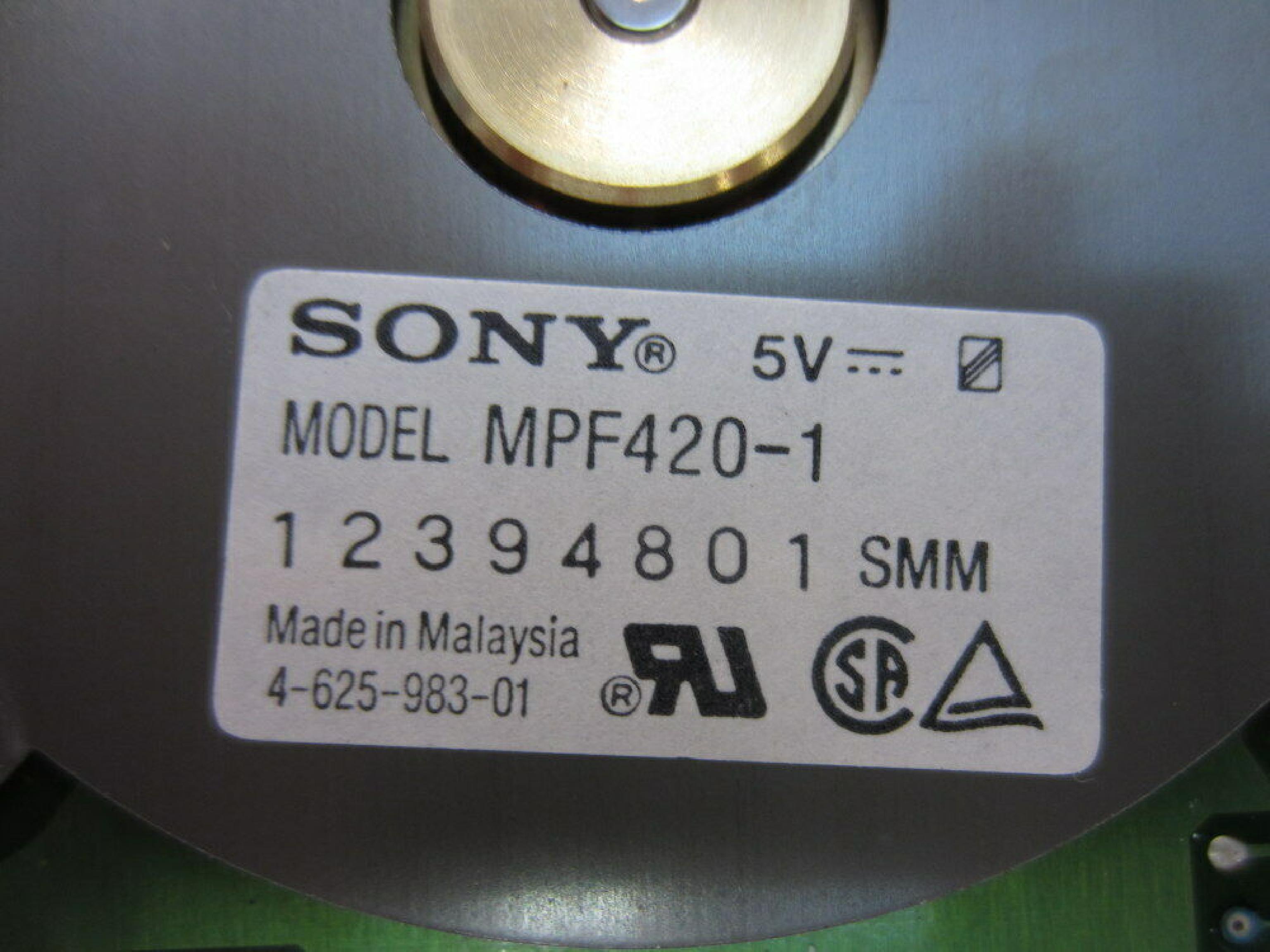 SONY MPF420-1 NO FACEPLATE 3.5 INCH FLOPPY DRIVE