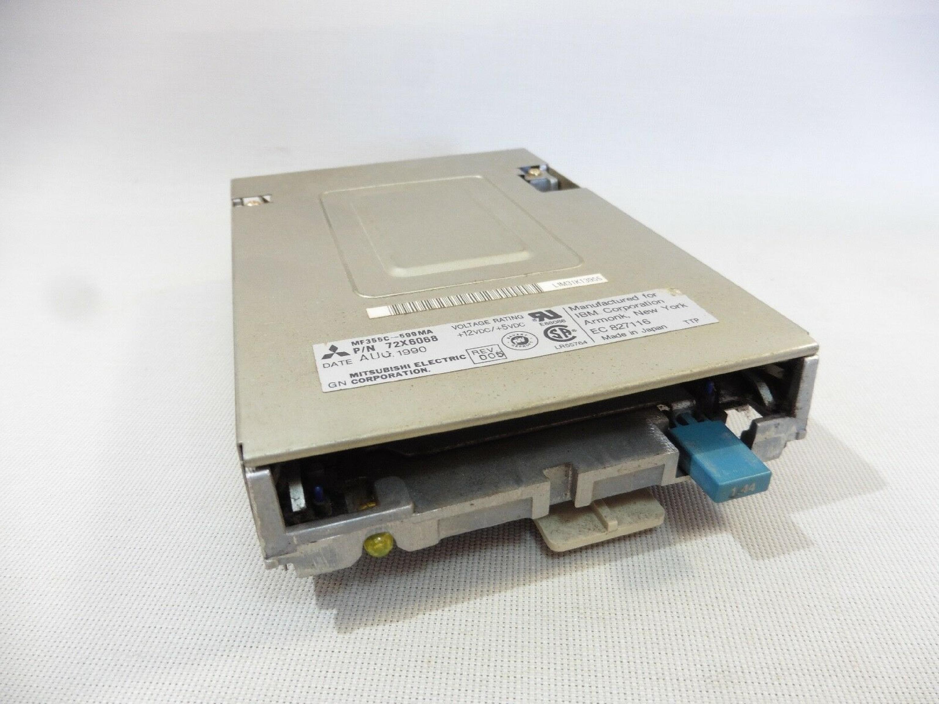 MITSUBISHI MF355C-599MA 1.44 SMALL BUTTON FLOPPY DRIVE PULLED FROM IBM 8530-E01