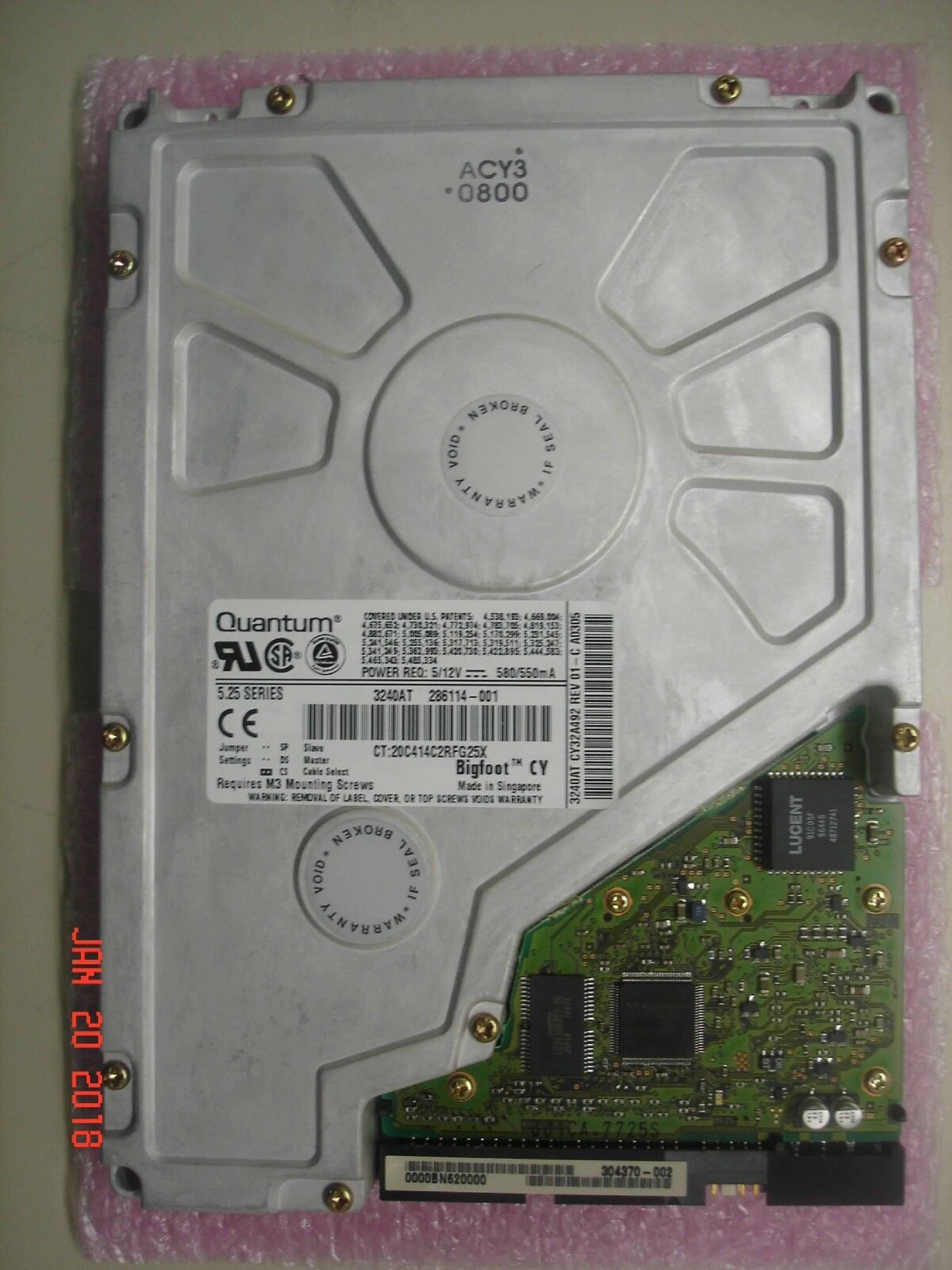 QUANTUM 3240AT 3.2GB IDE 5.25 INCH HARD DRIVE