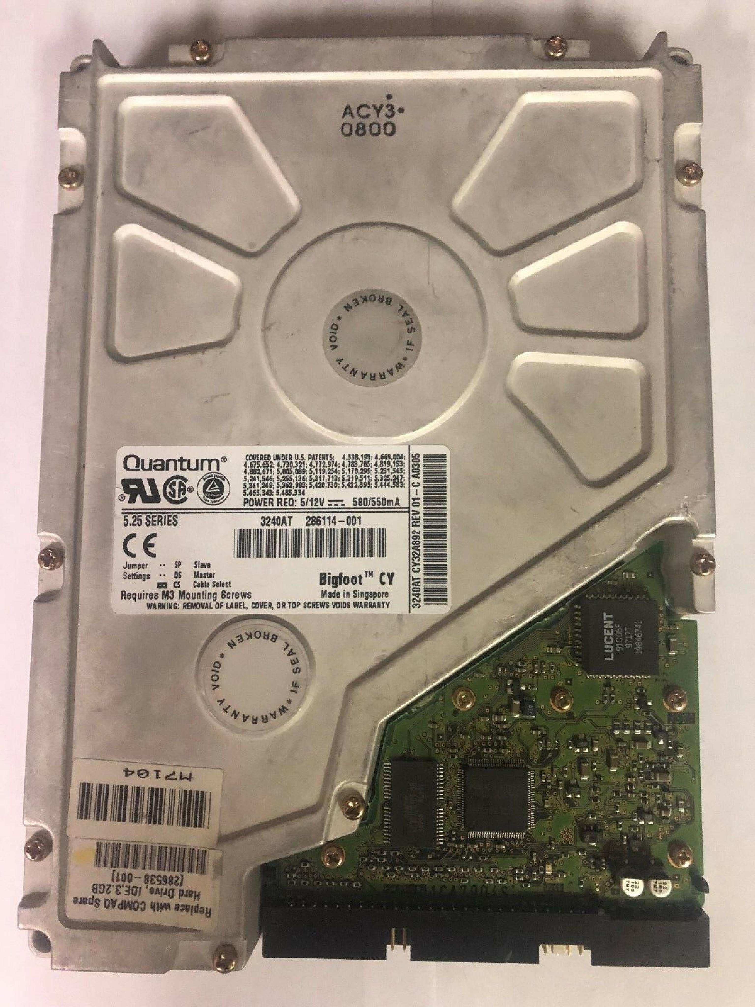 QUANTUM 3240AT 3.2GB IDE 5.25 INCH HARD DRIVE