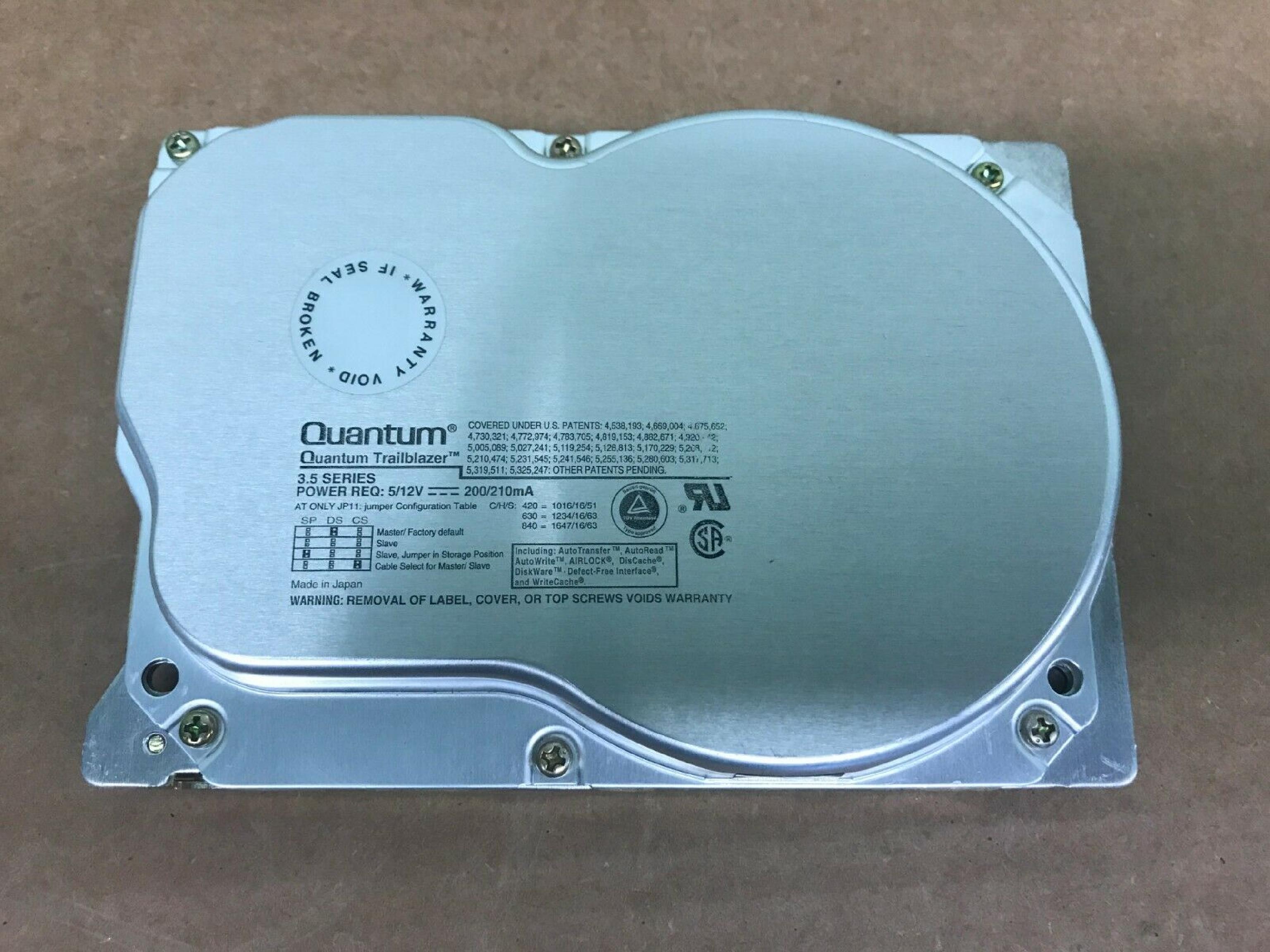 QUANTUM 840S 840MB SCSI 50 PIN HARD DRIVE