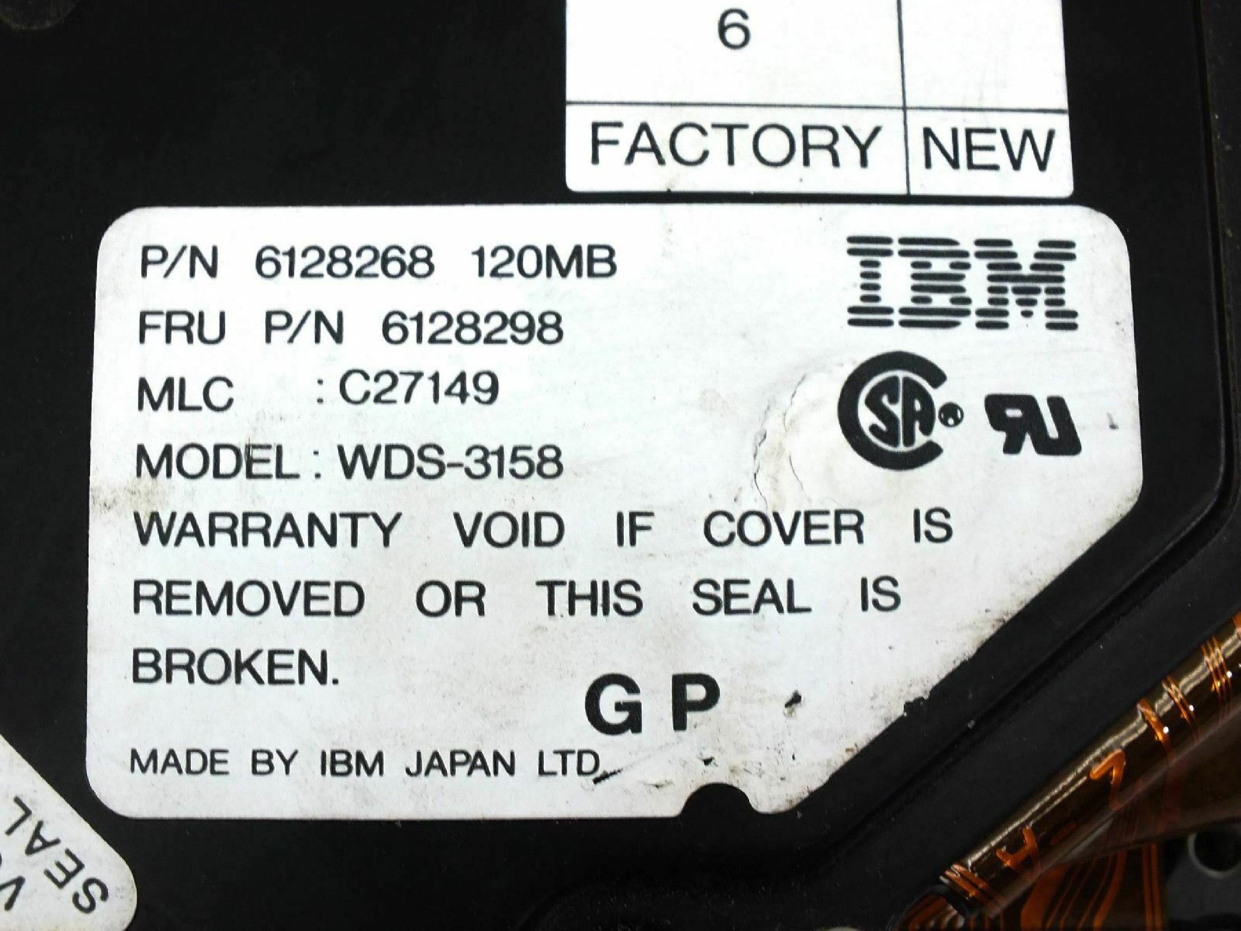 IBM 6128298 121MB ST-506/412 3.5 INCH HH SCSI 50 PIN HARD DRIVE
