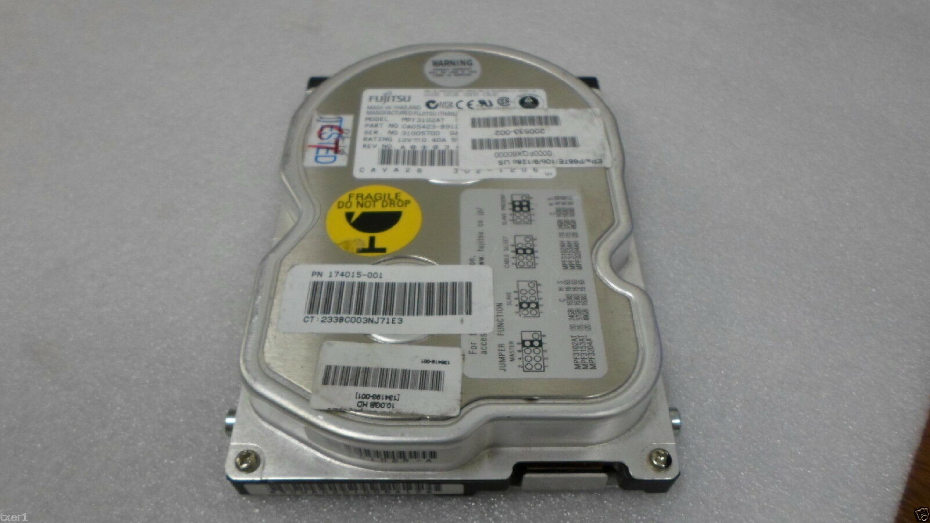 FUJITSU MPF3102AT 10GB ATA 3.5 INCH IDE HARD DRIVE