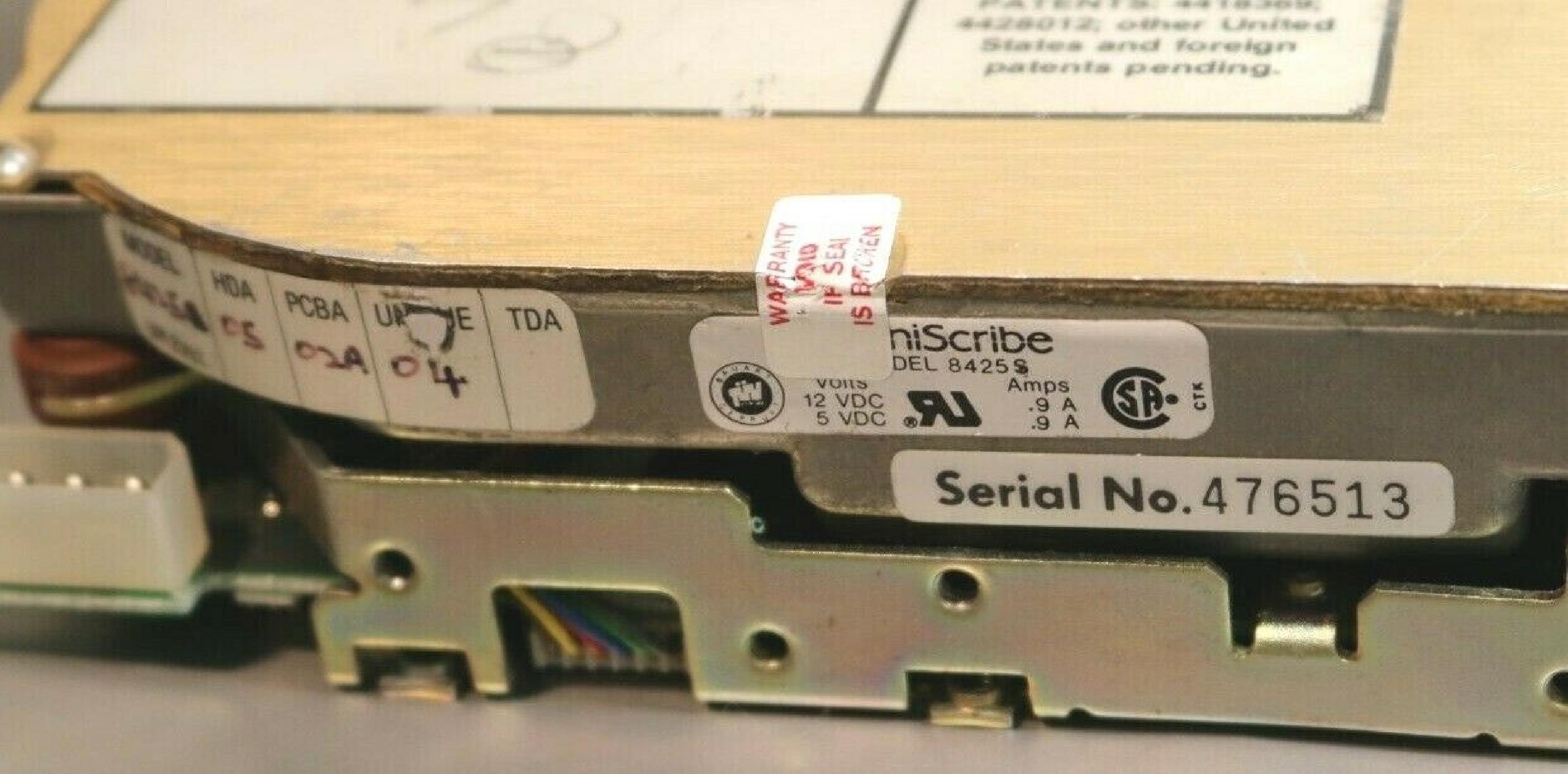 MINISCRIBE 8425S DEFECTIVE 20MB 3.5 INCH SCSI 50 PIN HH HARD DRIVE