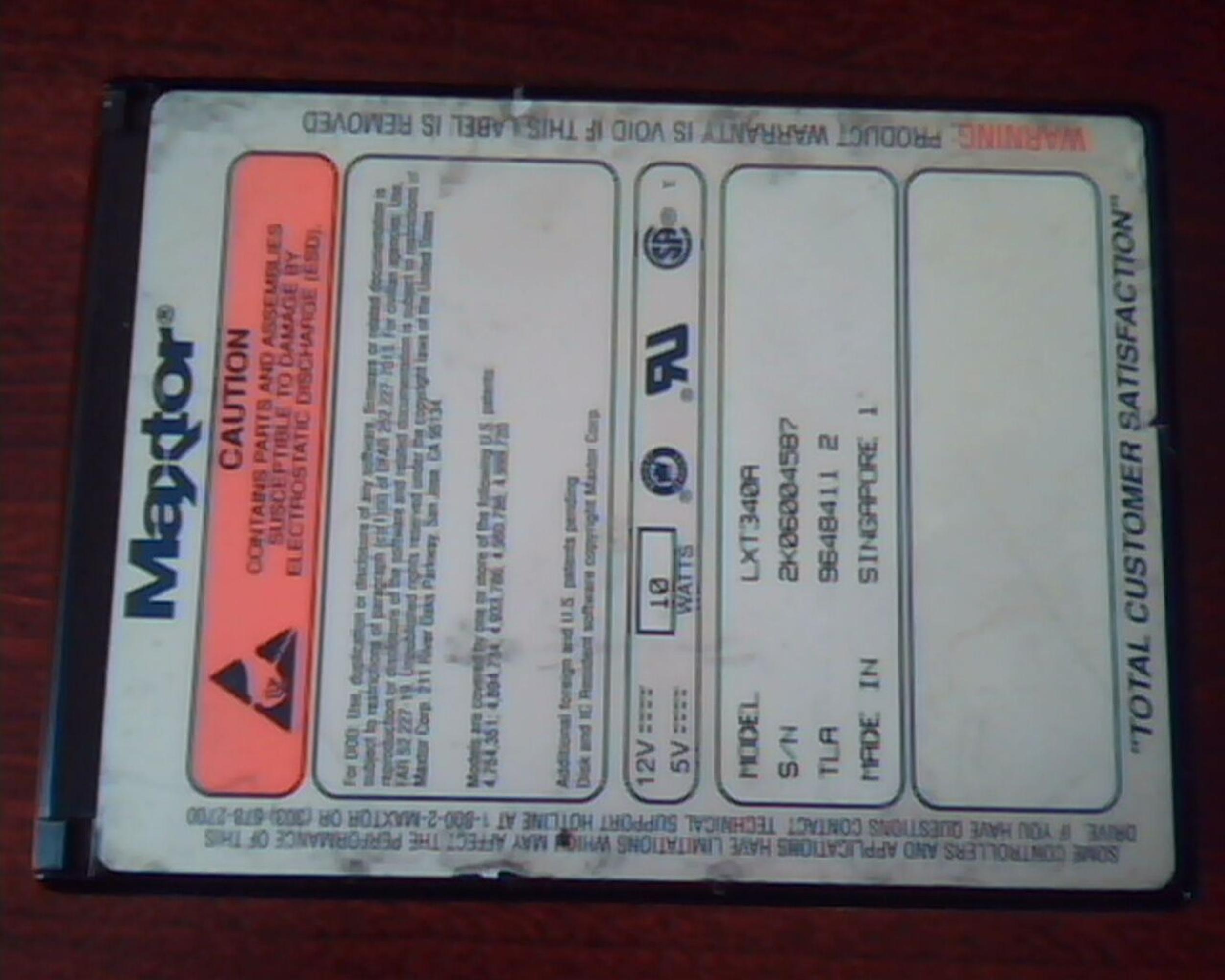 MAXTOR LXT340A 340MB 3.5 INCH 3600RPM IDE HARD DRIVE