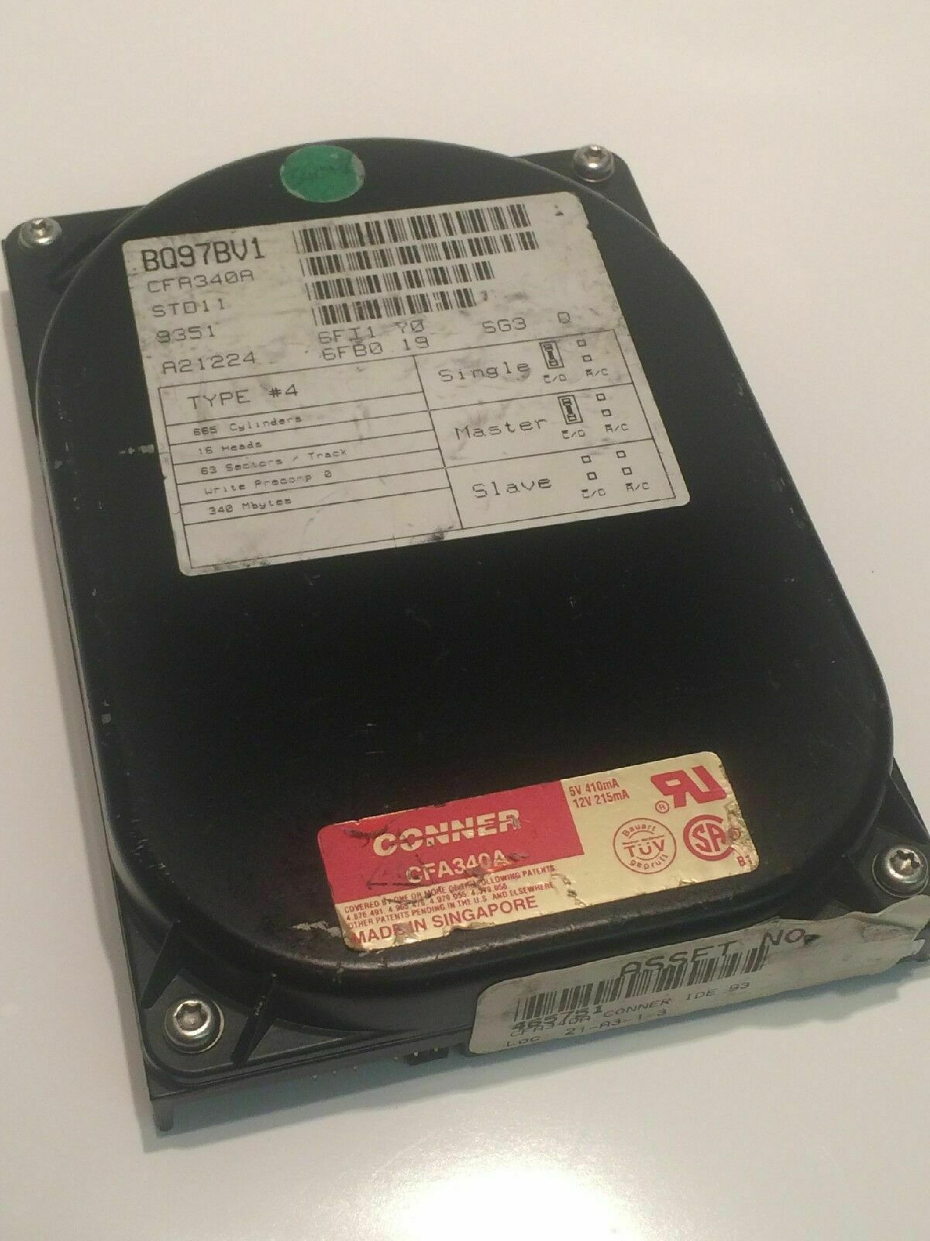 CONNER / SEAGATE CFA340A 340MB IDE HARD DRIVE SCSI