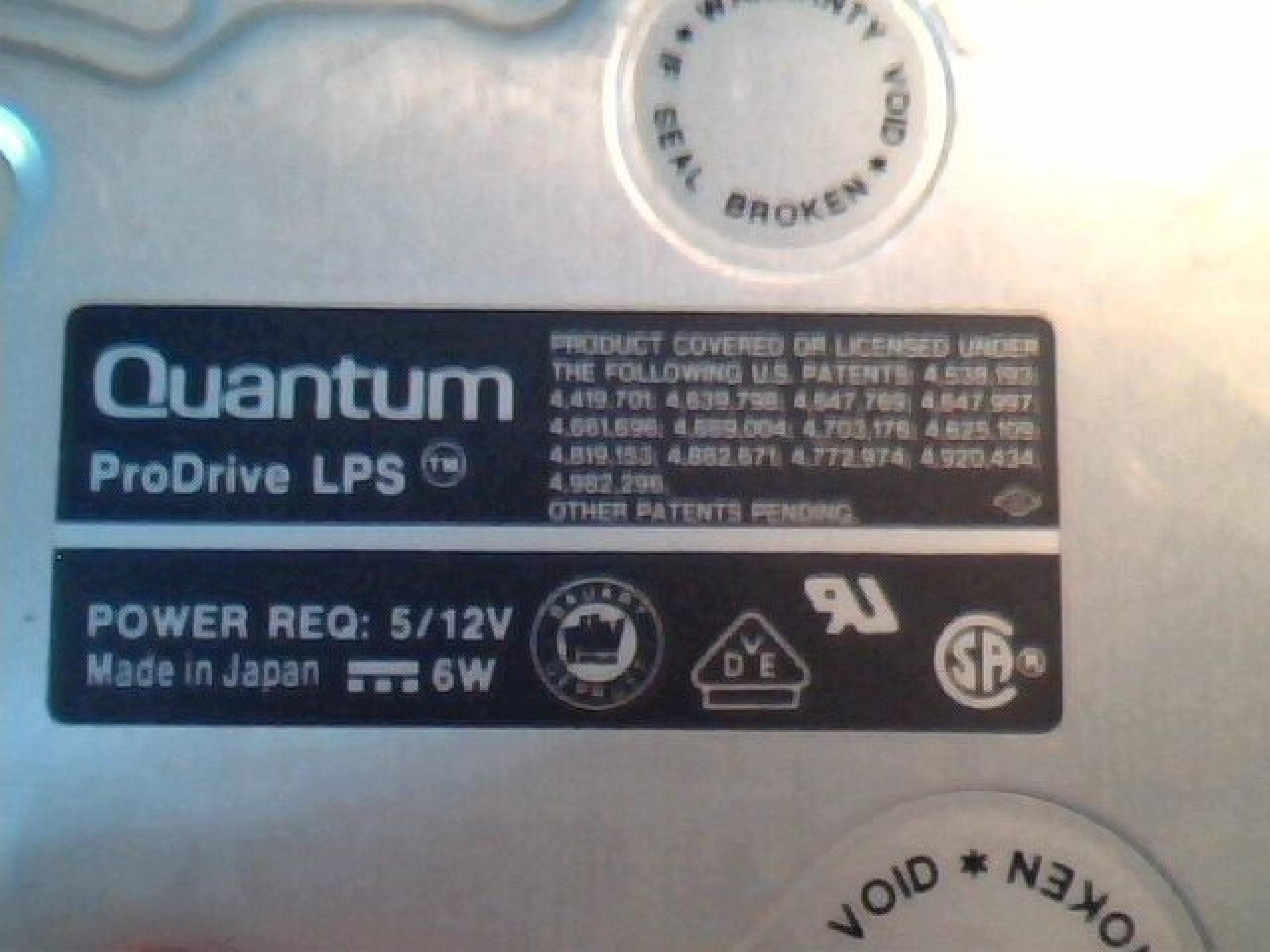 QUANTUM 910-10-9105 105MB AT IDE 3.5 INCHES PRODRIVE LPS HARD DRIVE