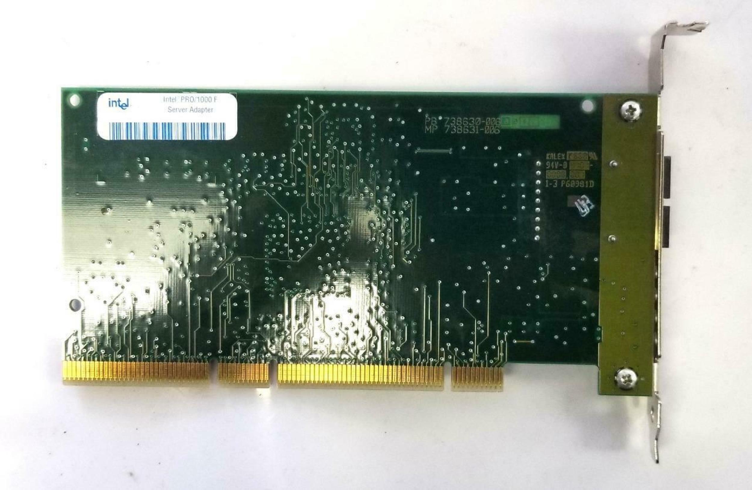 INTEL A38888-004 PRO 1000F SERVER ADAPTER PCI FIBERCARD FROM BIG IP F5 NETWORK SERVER WITH RACK MOUNT BRACKETS