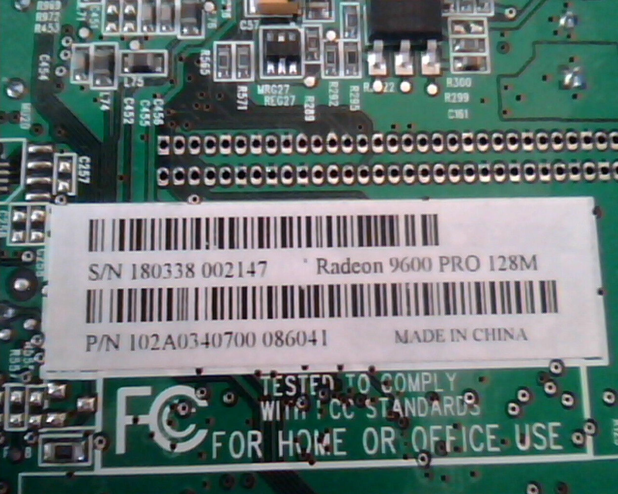 ATI 102A0340700 128MB AGP VIDEO CARD WITH VGA S-VIDEO AND DVI