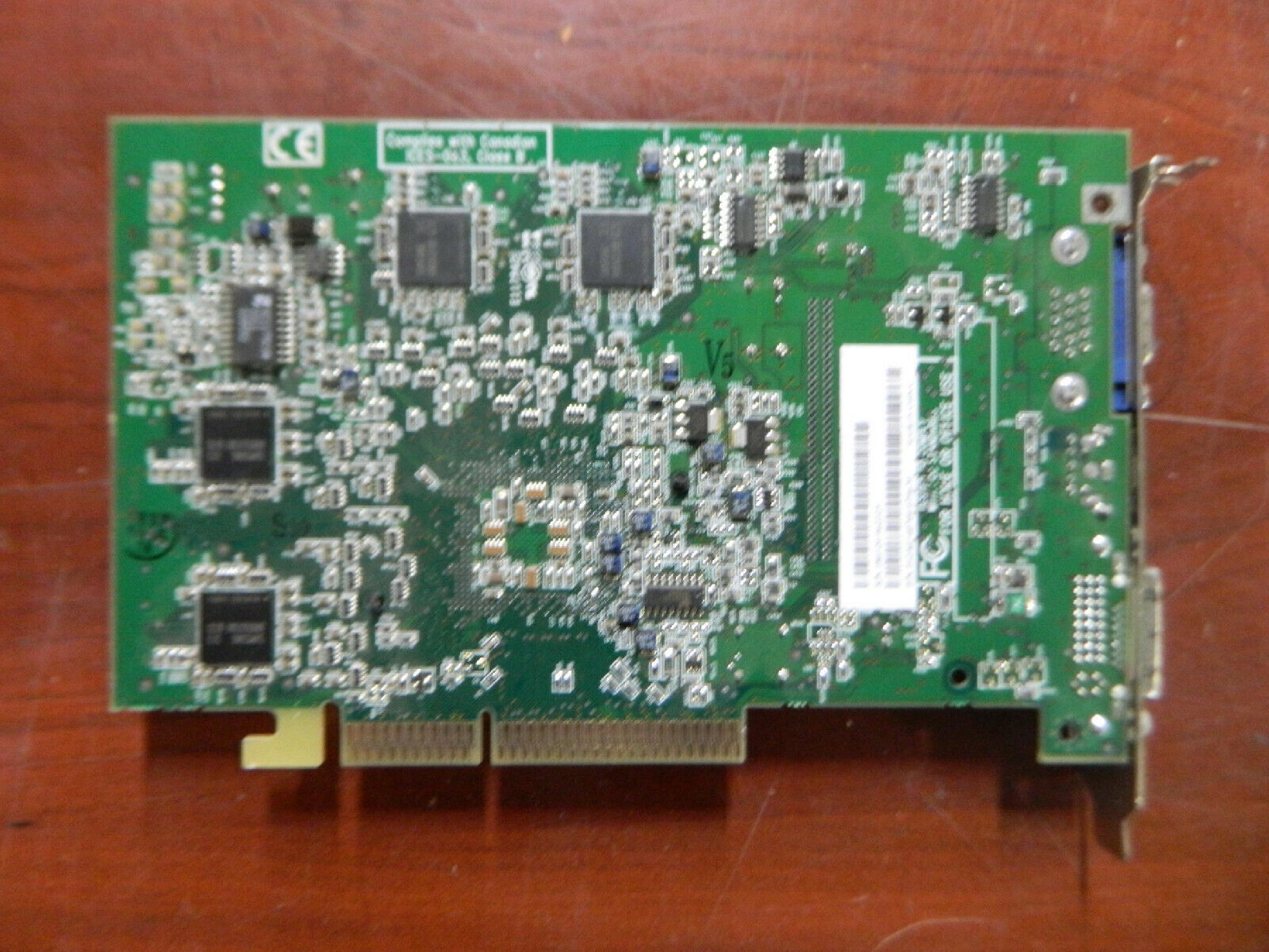 ATI 102A0340700 128MB AGP VIDEO CARD WITH VGA S-VIDEO AND DVI