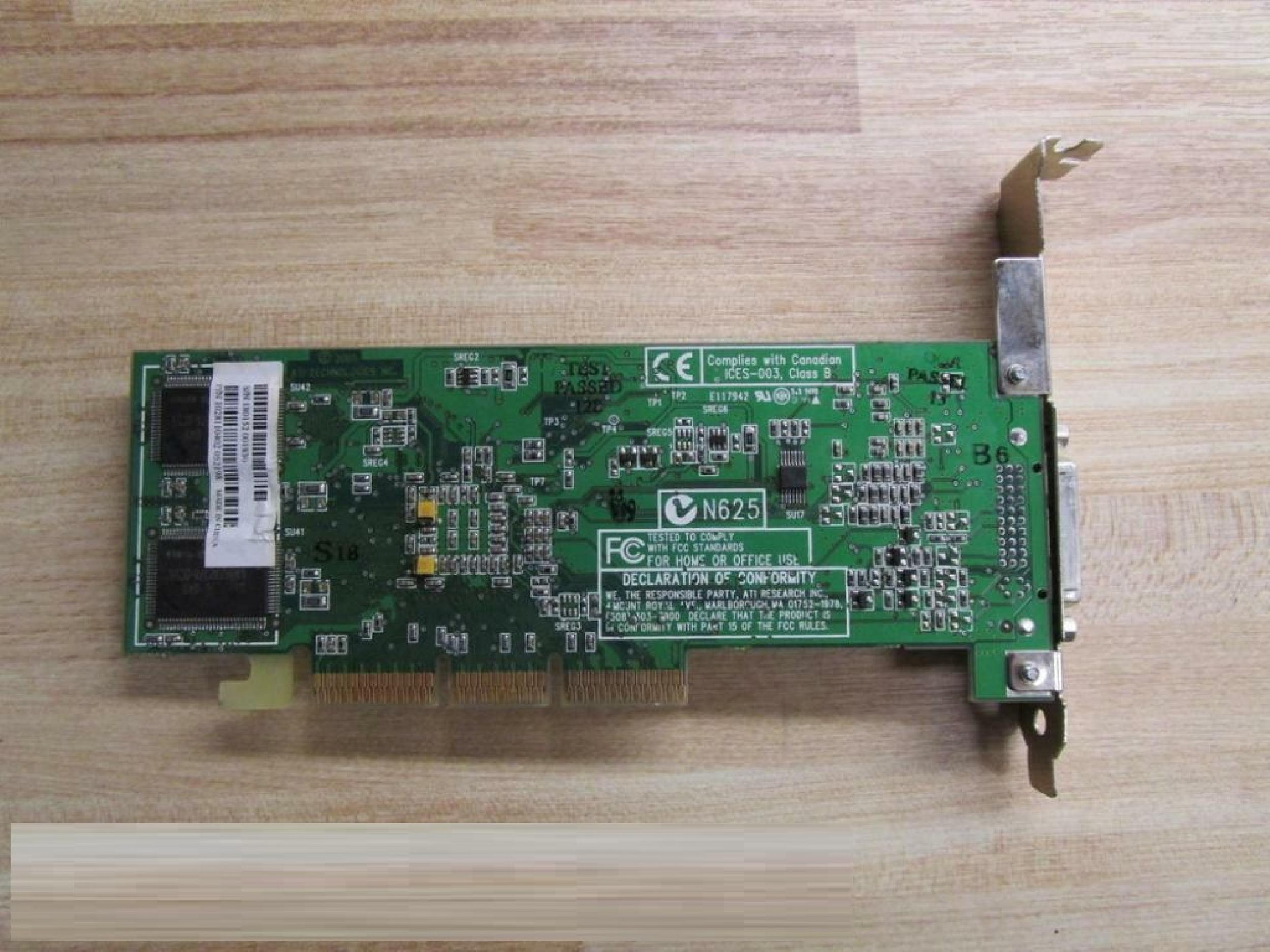 ATI 109-81100-00 16MB AGP VIDEO CARD WITH OUTPUT RAGE 128 32MB EDD PORT
