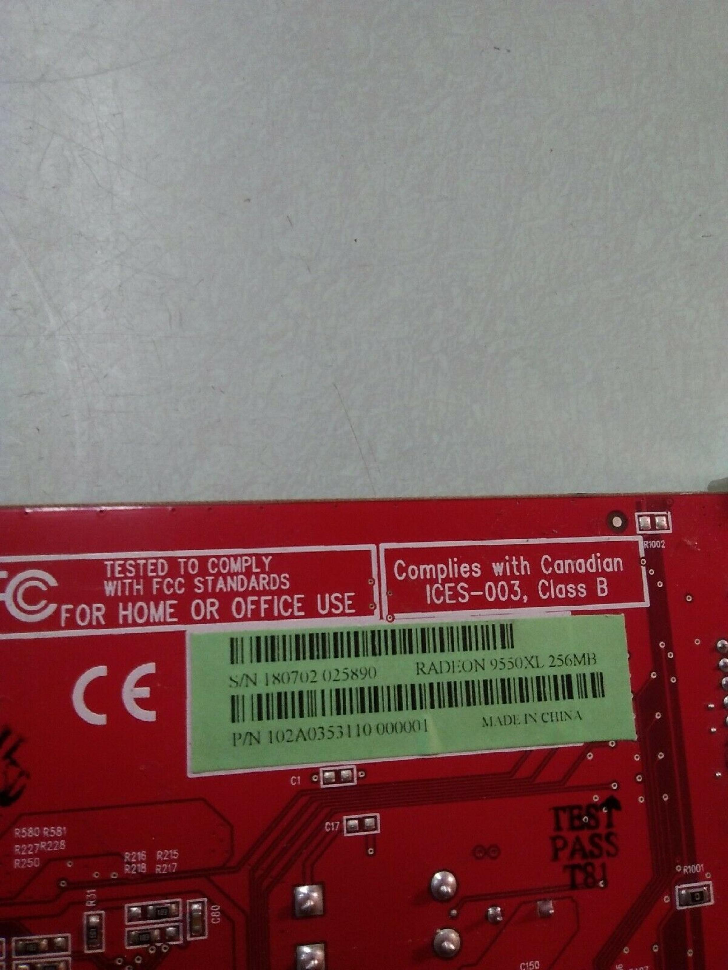 ATI 109-A03531-10 256MB AGP VIDEO CARD WITH VGA DVI AND S-VIDEO OUTPUTS