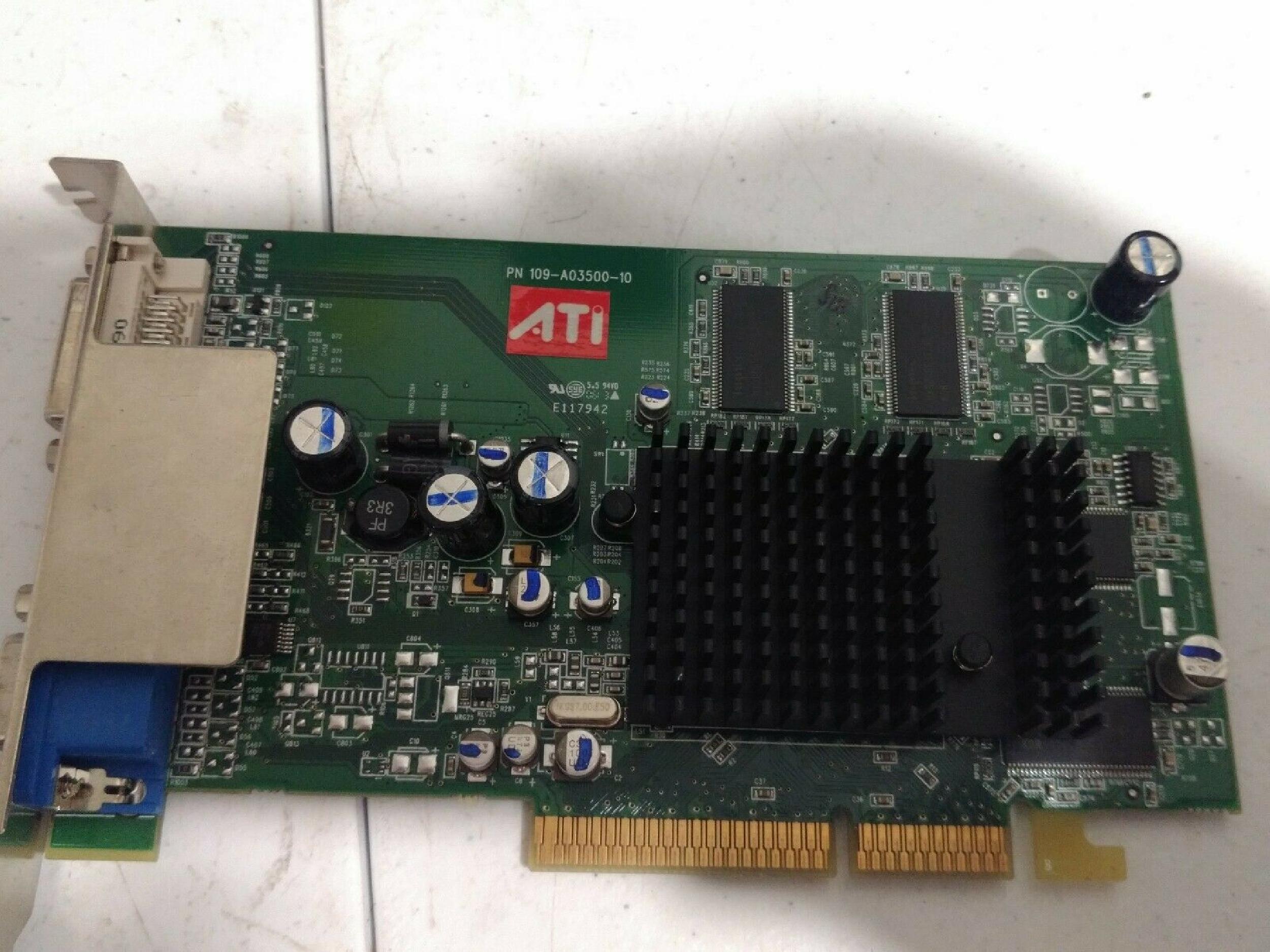 ATI 109-A03500-10 128MB AGP VIDEO CARD WITH VGA DVI AND S-VIDEO OUTPUTS