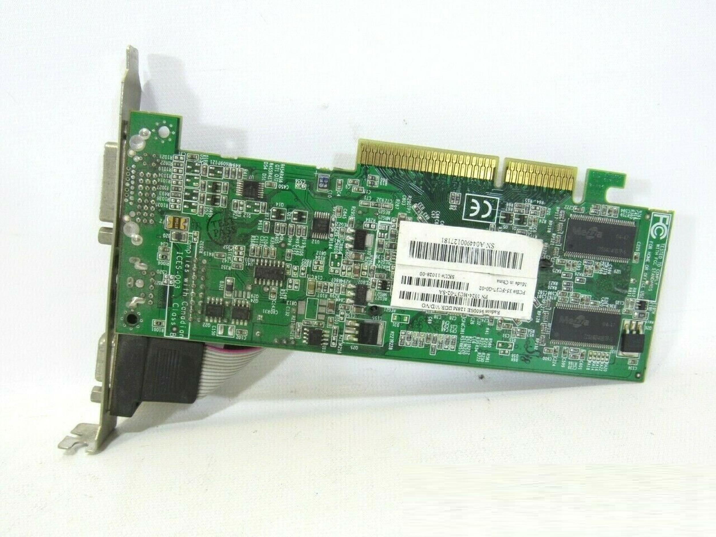 ATI 1024-HC37-02-SA 128MB AGP VIDEO CARD WITH VGA S-VIDEO AND DVI OUTPUTS