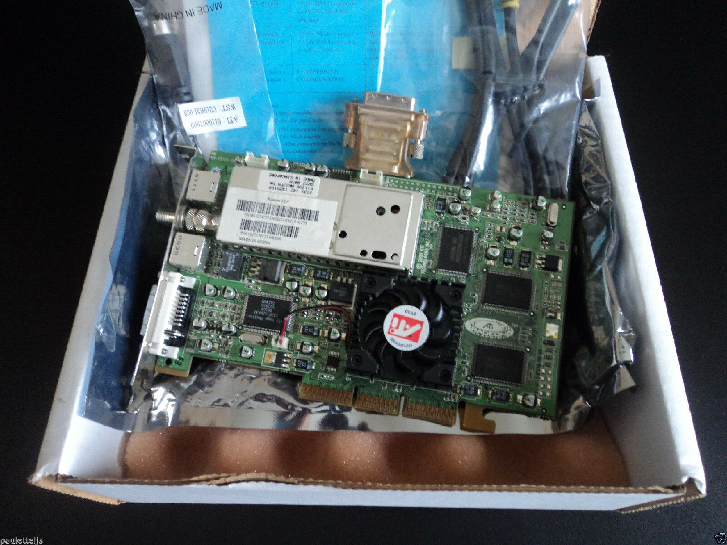ATI 1027370123 32MB AGP VIDEO CARD WITH DVI TV IN/OUT AND CATV
