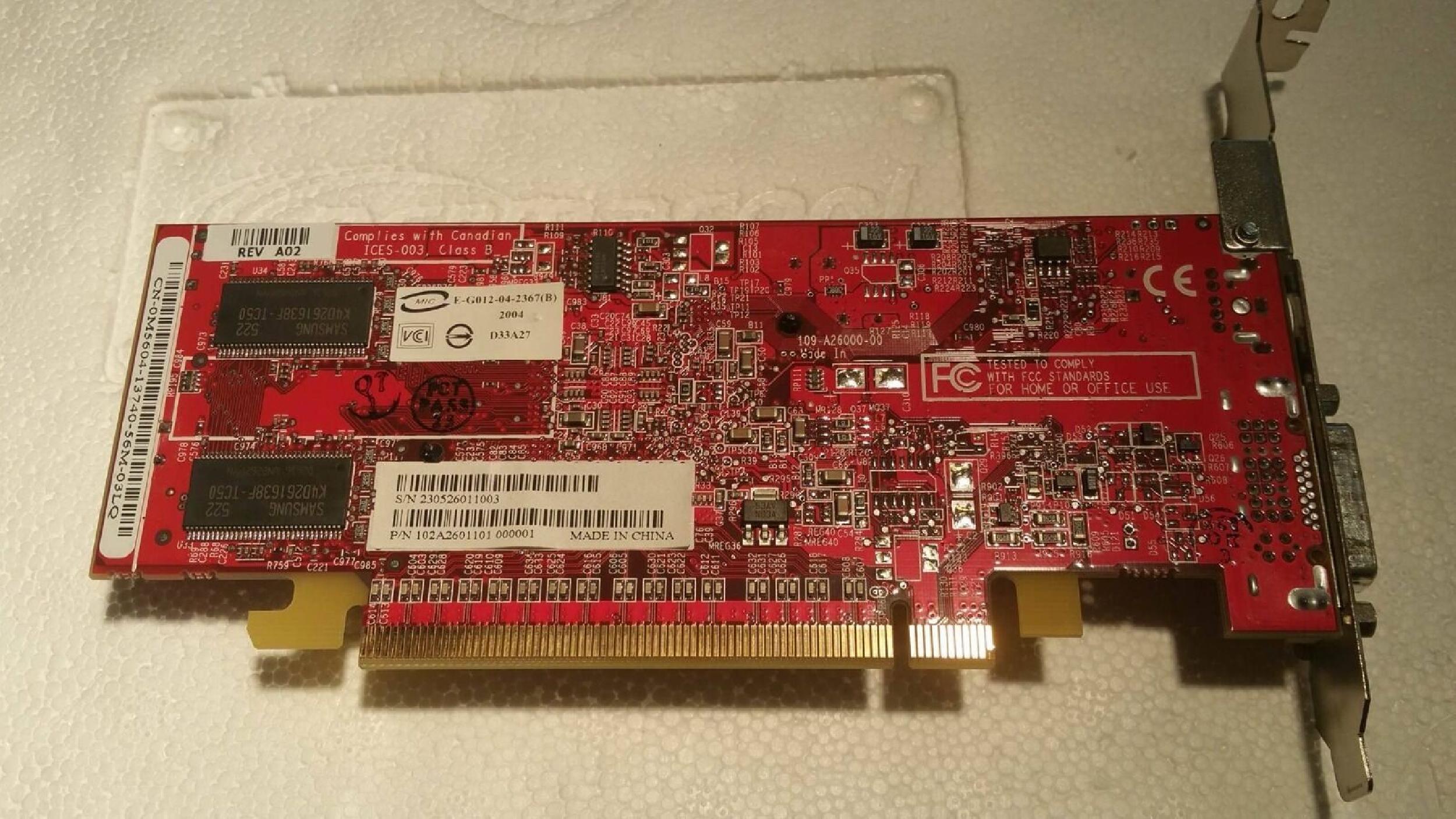 ATI 102A2601101 64MB PCI-E VIDEO CARD WITH DVI AND S-VIDEO OUTPUTS RADEON X300 128MB S-VID PORTS SVIDEO PCIE PRO