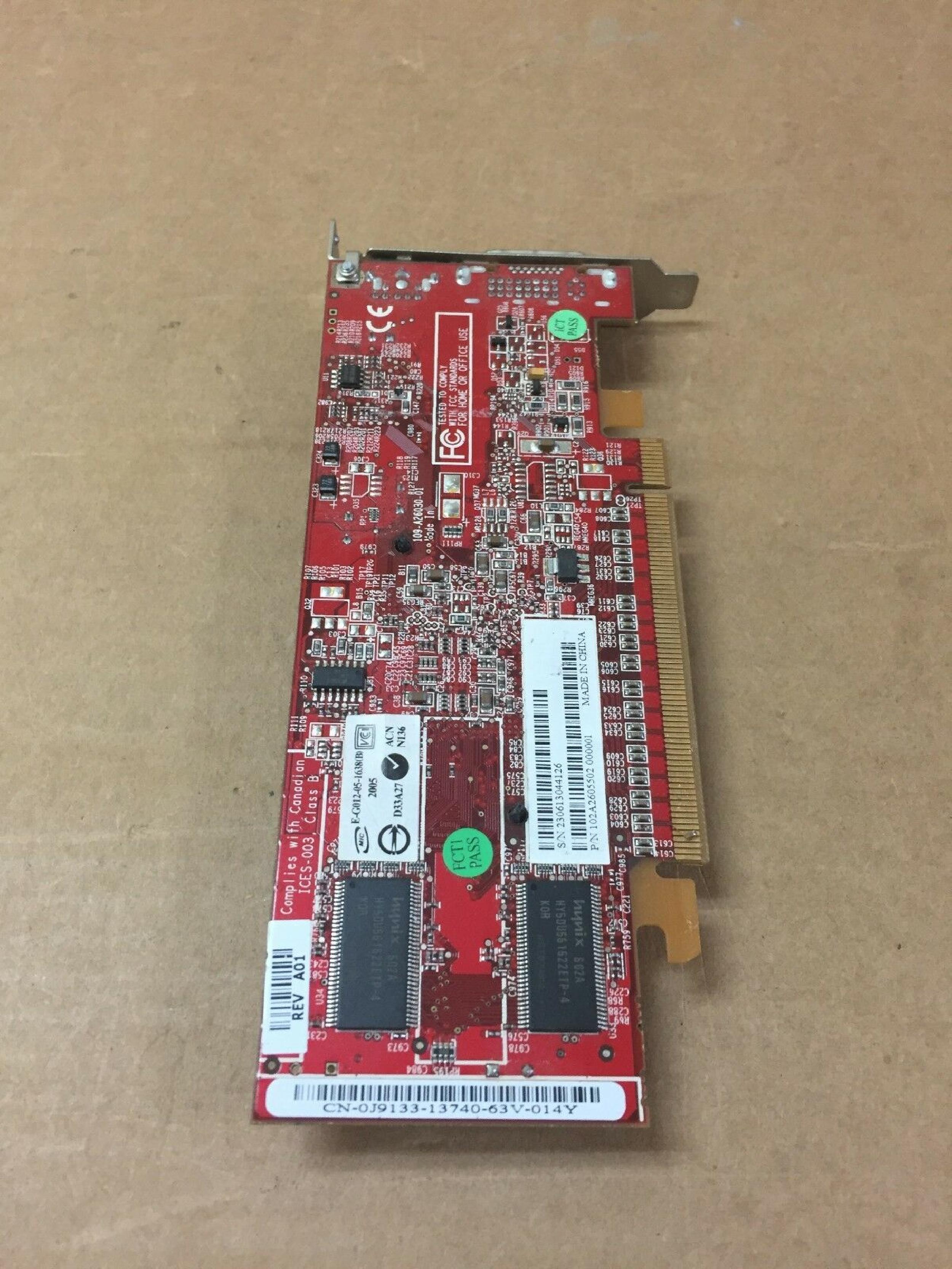 ATI 0J9133 64MB PCI-E VIDEO CARD WITH DVI AND S-VIDEO OUTPUTS RADEON X600 128MB PCI EXPRESS