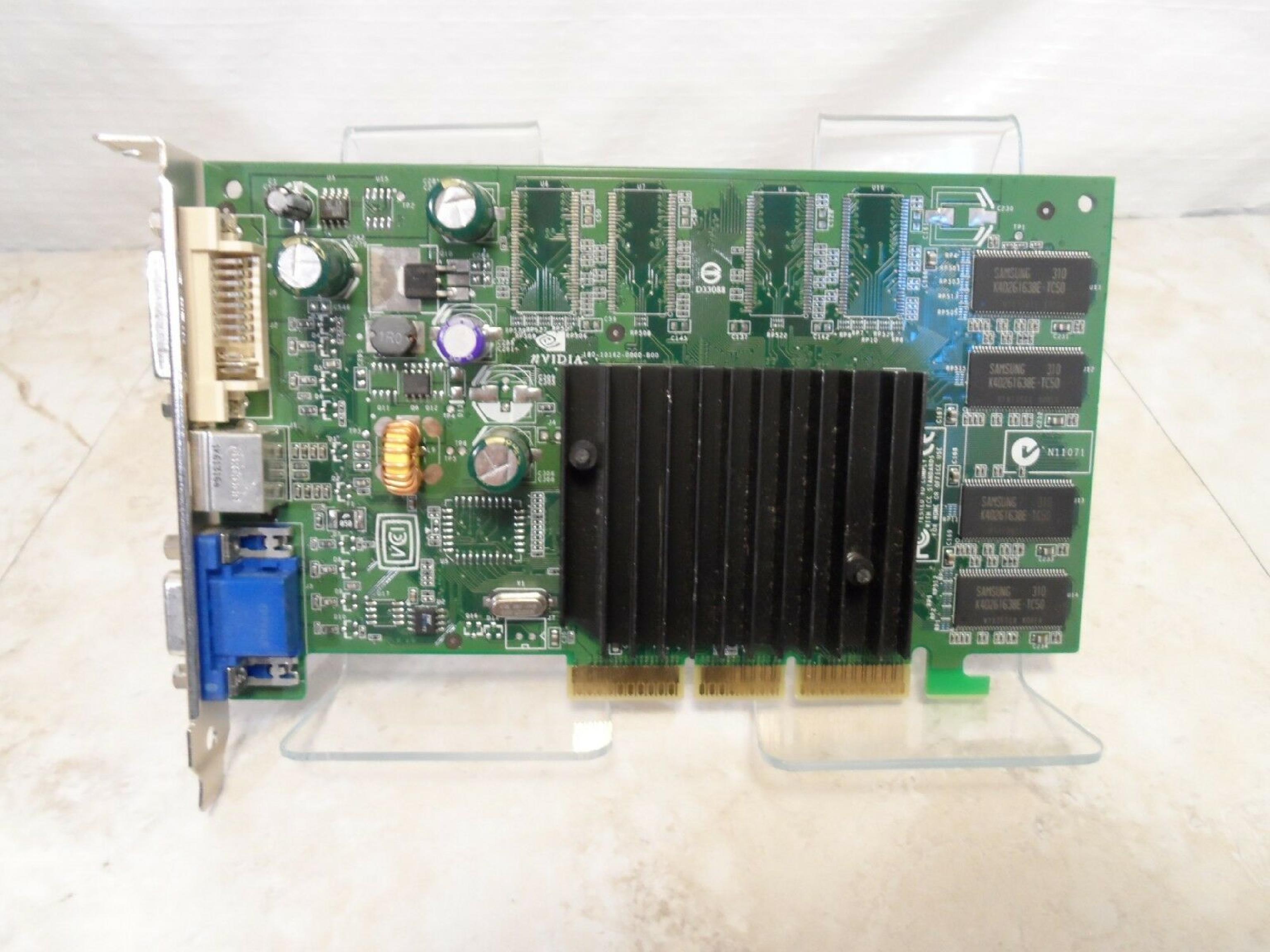 NVIDIA 180-10162-0000-B00 128MB AGP VIDEO CARD WITH VGA AND DVI OUTPUTS S-VIDEO 64MB SVIDEO