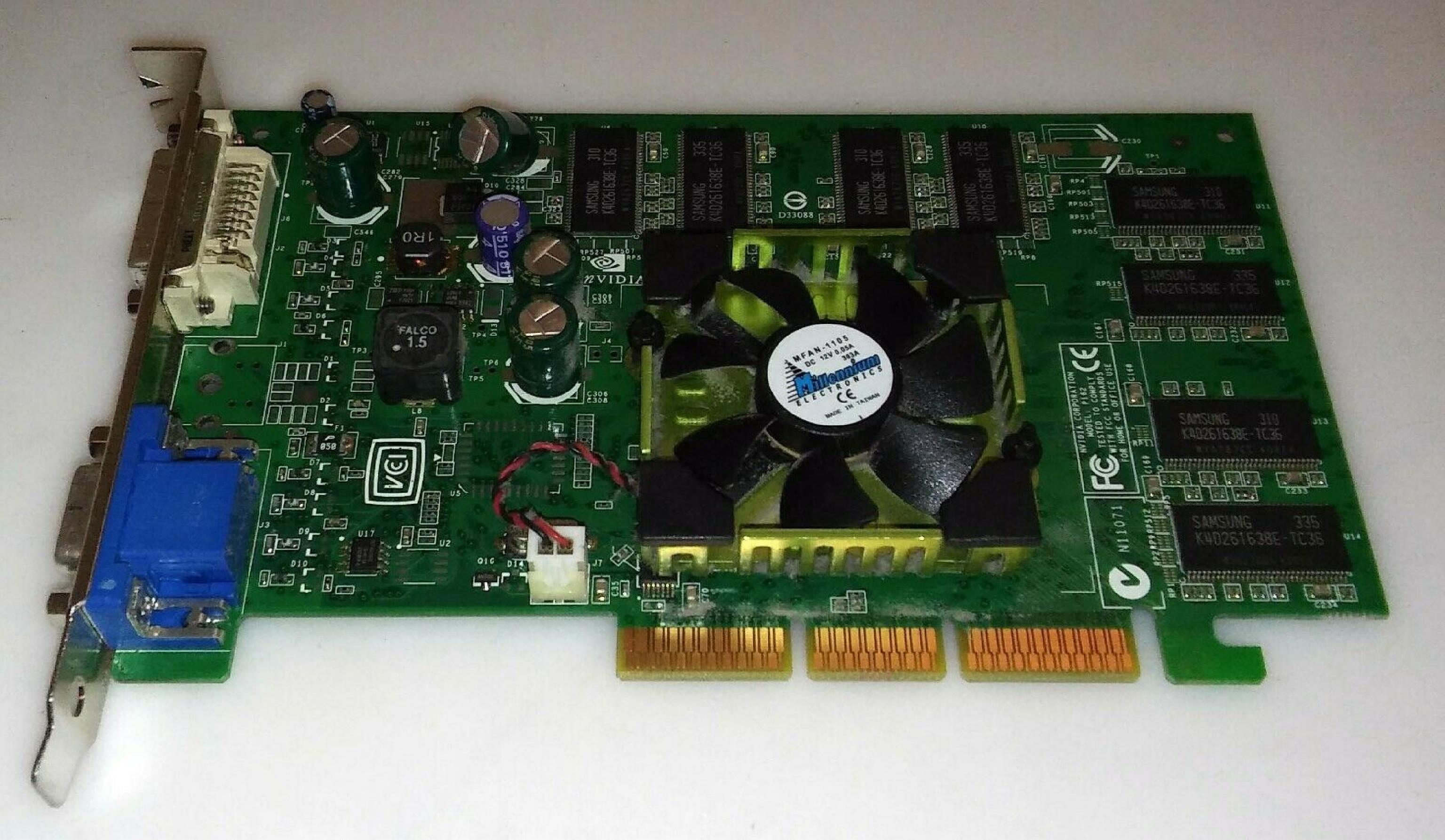 DELL / NVIDIA 0U0842 128MB AGP VIDEO CARD WITH VGA AND DVI OUTPUTS