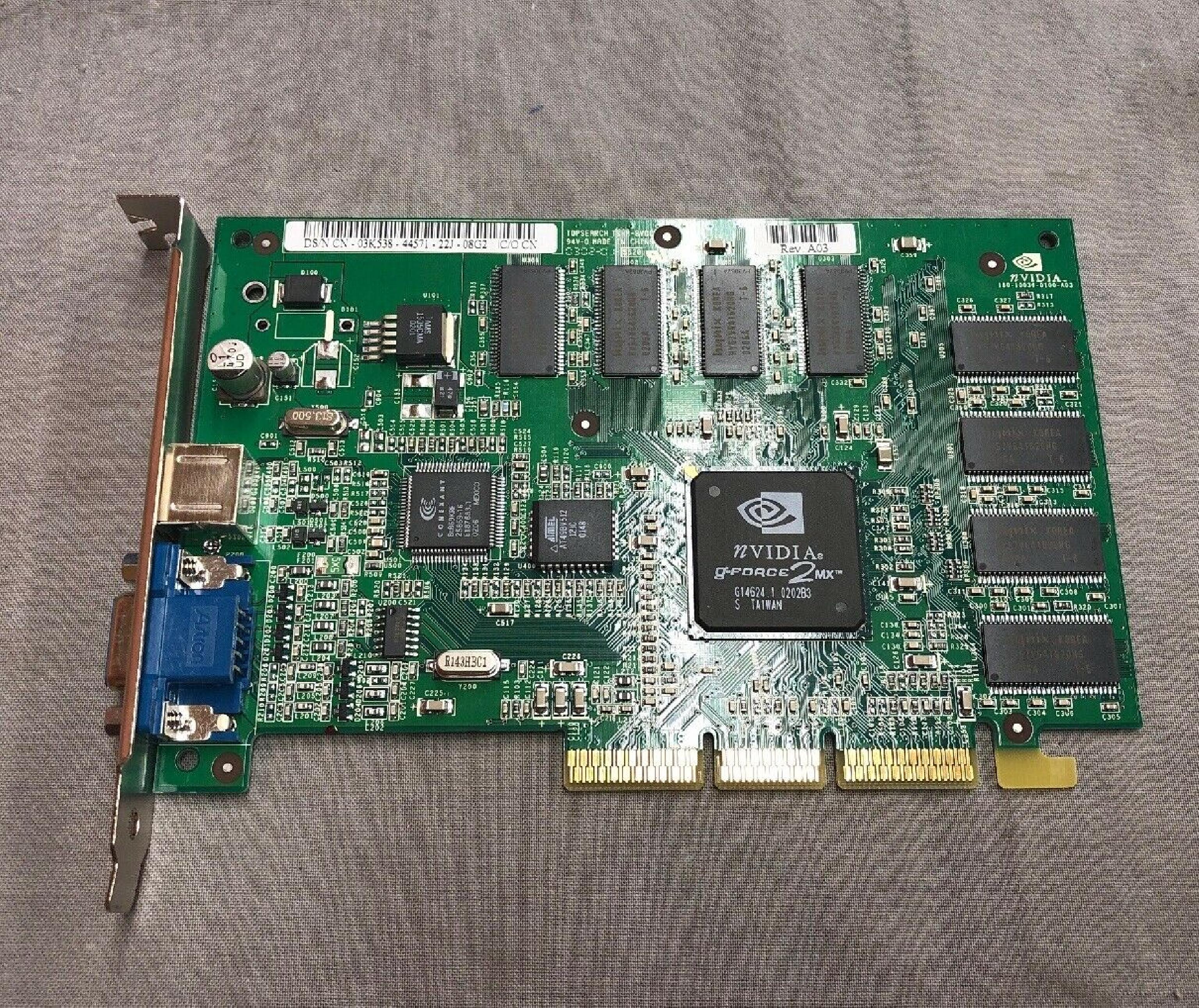 NVIDIA 180-10036-010-A03 64MB AGP VIDEO CARD WITH TV OUT AND VGA