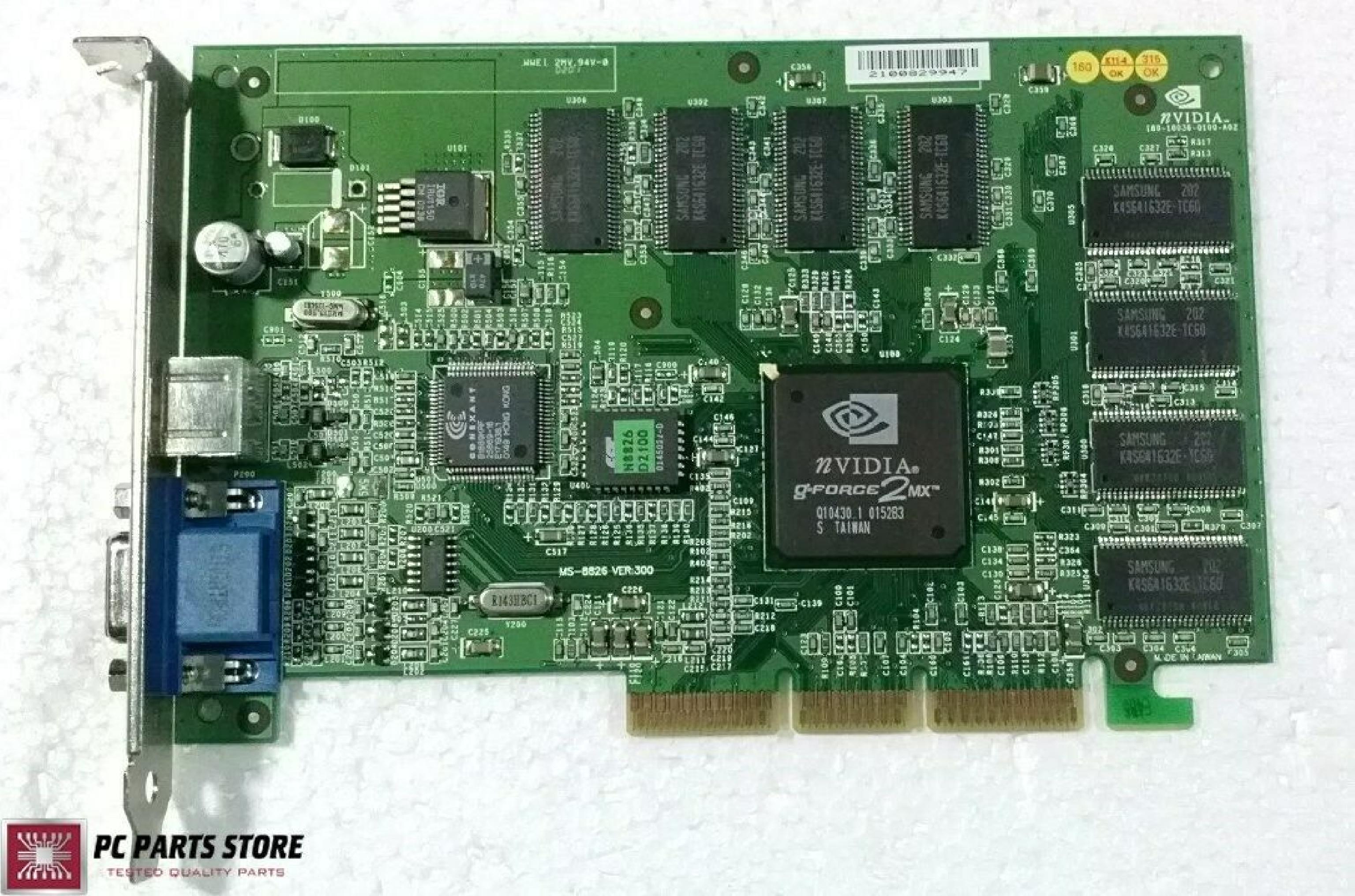 NVIDIA P36 64MB AGP VIDEO CARD WITH VGA AND TV-OUT S-VIDEO OUTPUTS