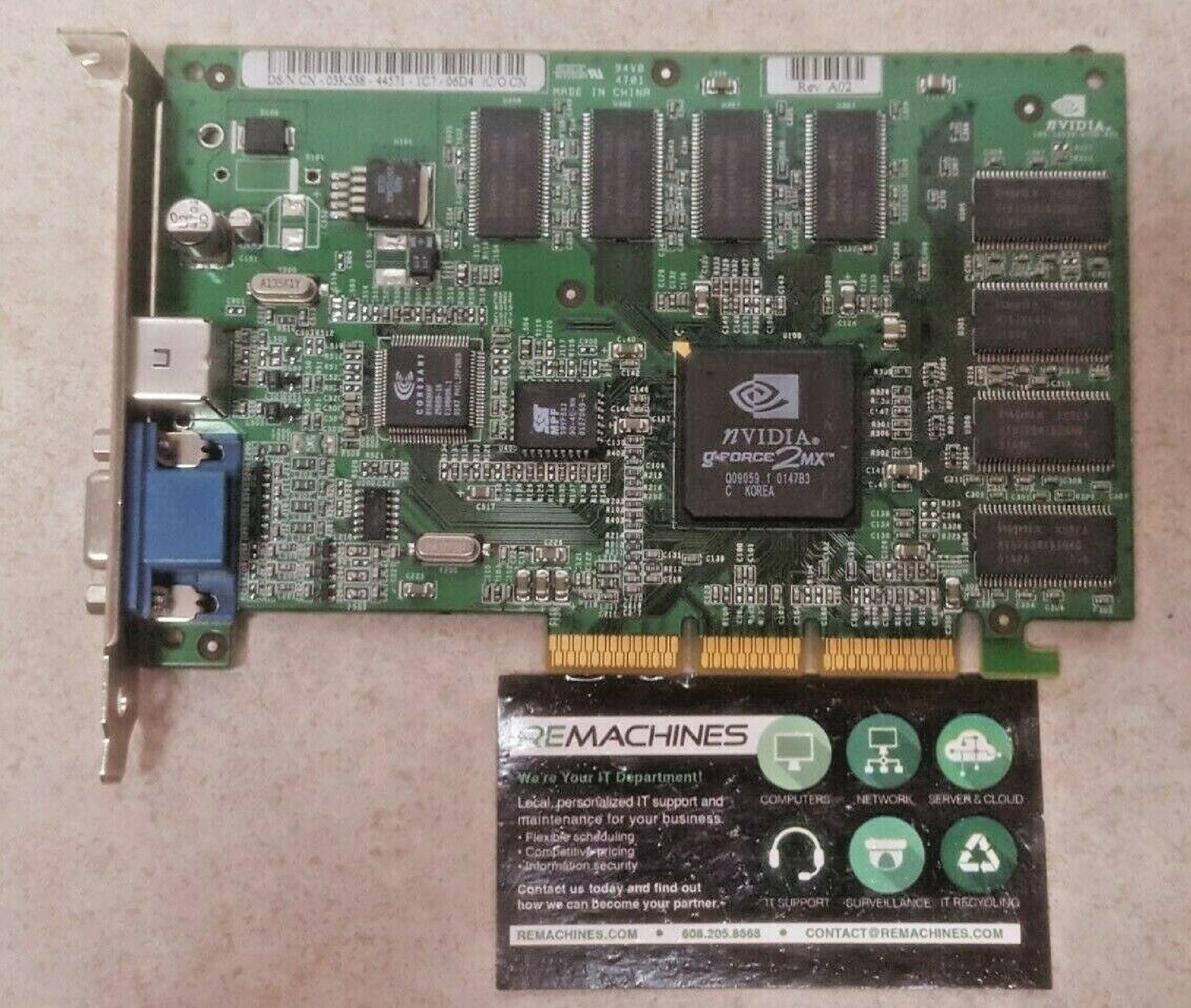 NVIDIA P36 64MB AGP VIDEO CARD WITH VGA AND TV-OUT S-VIDEO OUTPUTS